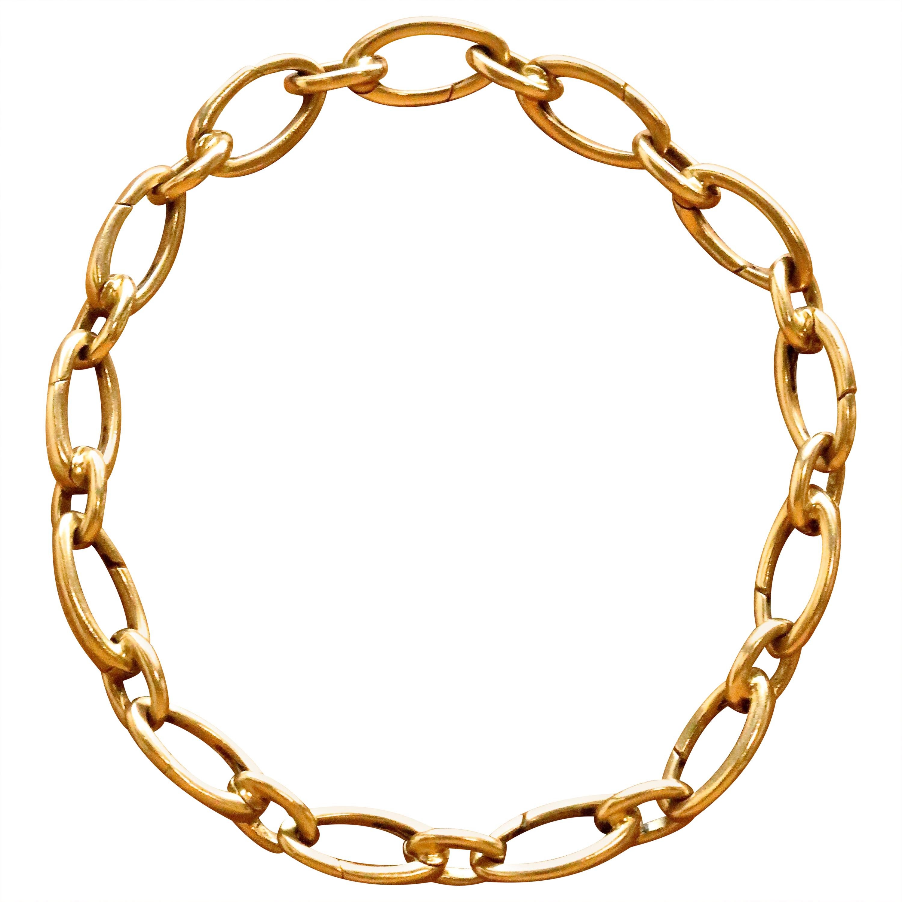 Vintage Tiffany & Co. 18 Karat Gold Link Charm Holder Bracelet