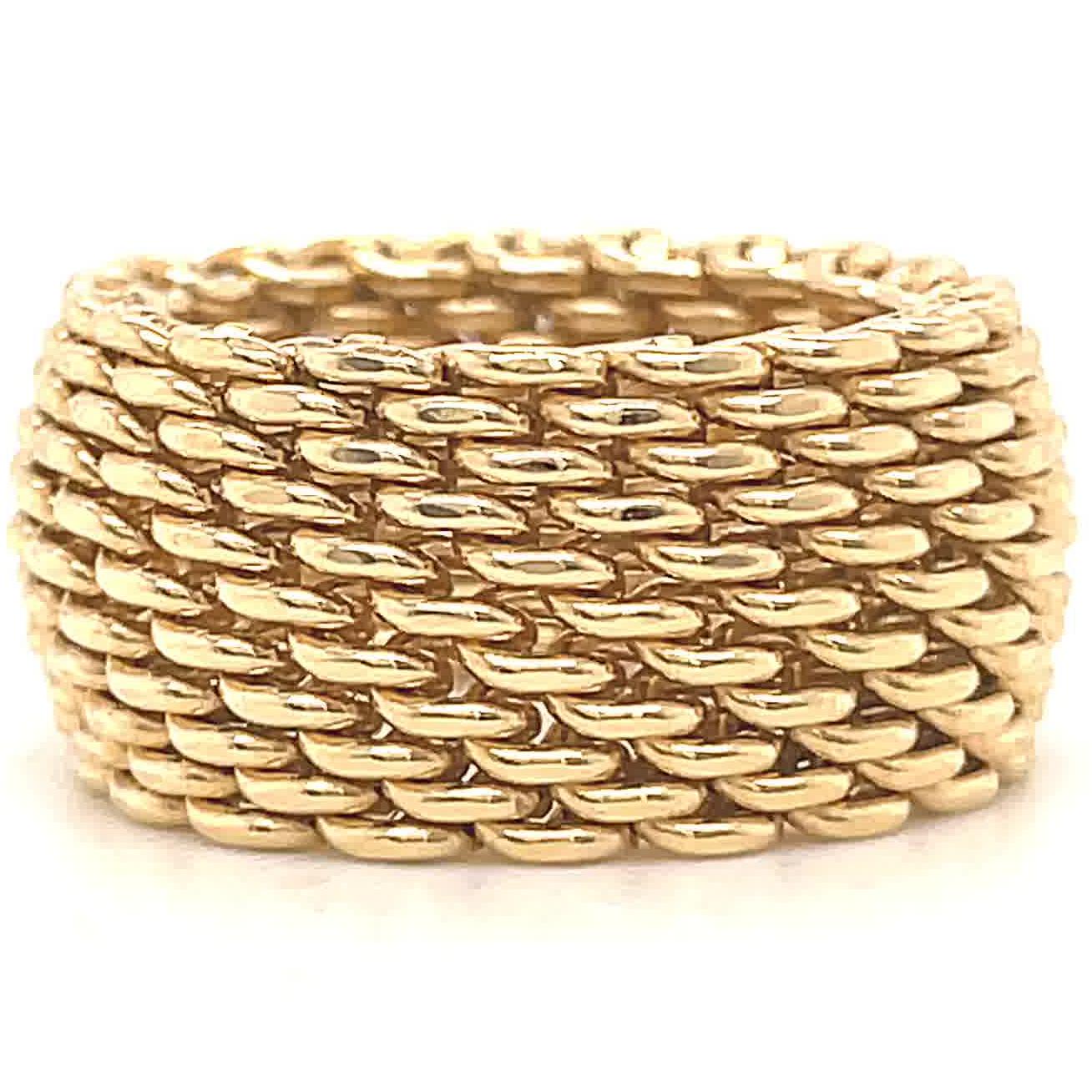 tiffany gold mesh ring