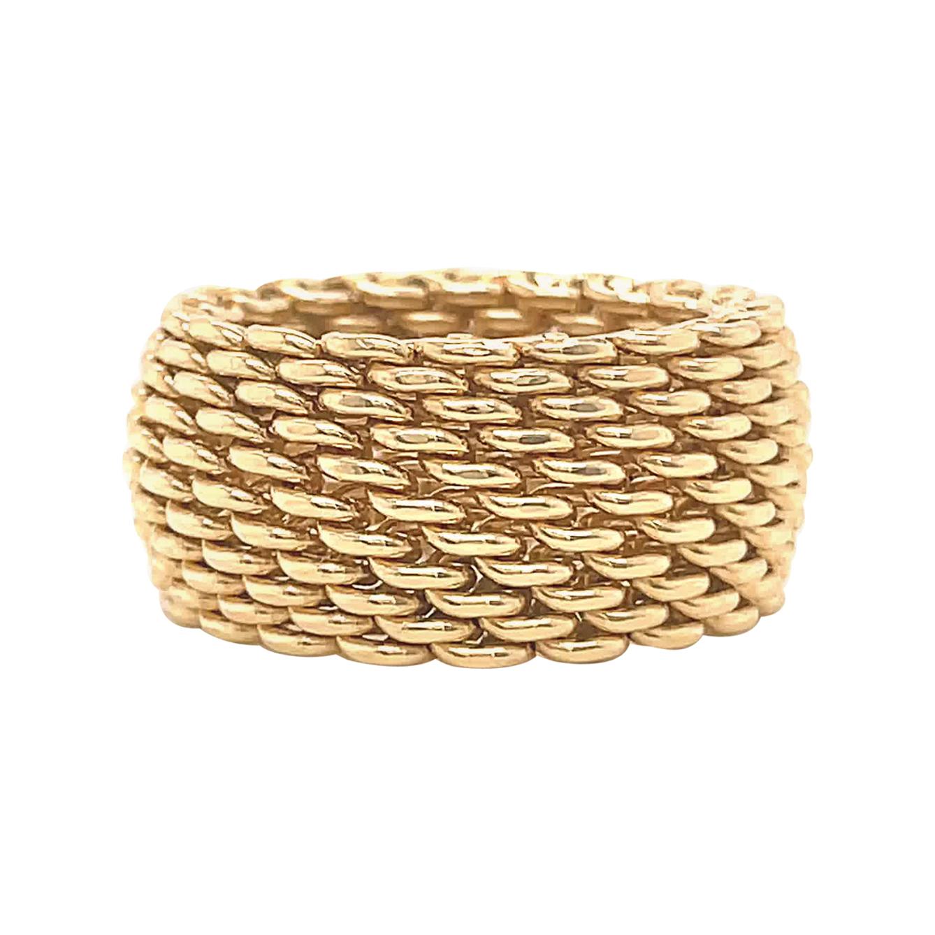 Vintage Tiffany & Co. 18 Karat Gold Mesh Band Ring