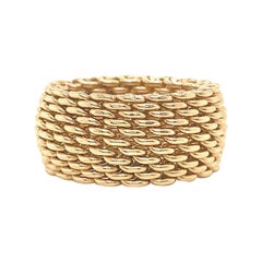 Vintage Tiffany & Co. 18 Karat Gold Mesh Band Ring