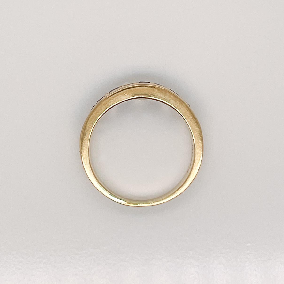 Retro Vintage Tiffany & Co. 18 Karat Gold & Sapphire Half Eternity Band Ring  For Sale