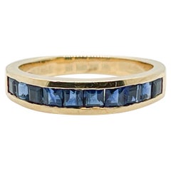 Vintage Tiffany & Co. 18 Karat Gold & Sapphire Half Eternity Band Ring