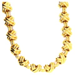 Vintage Tiffany & Co. 18 Karat Gold Signature X Necklace