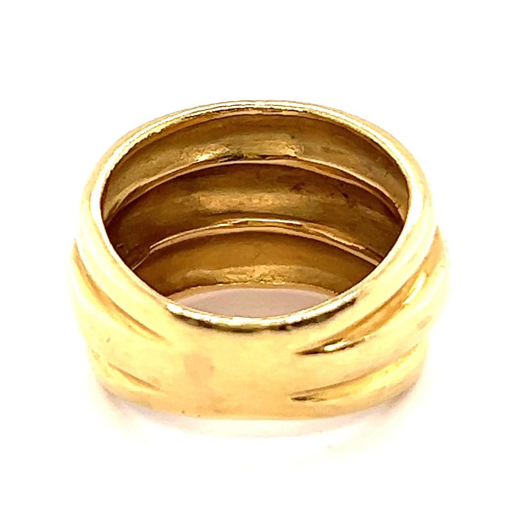 Vintage Tiffany & Co. 18 Karat Gold Thick Band In Excellent Condition In Beverly Hills, CA