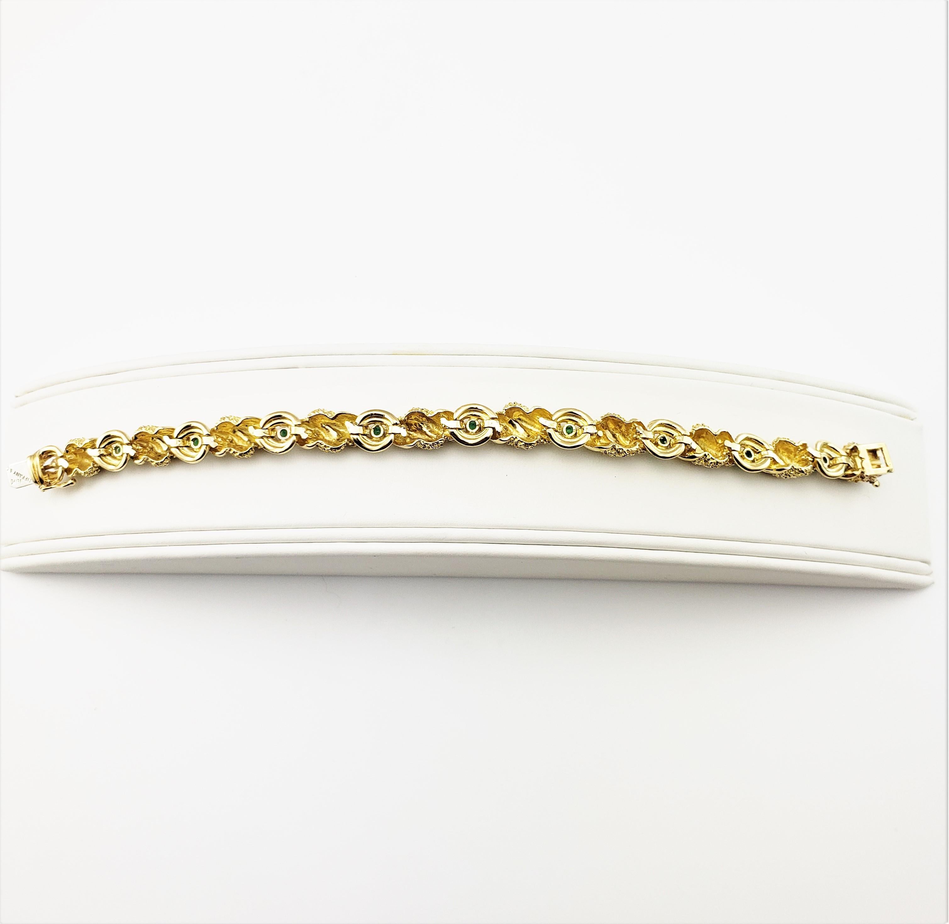 Round Cut Vintage Tiffany & Co. 18 Karat Yellow Gold and Emerald Bracelet