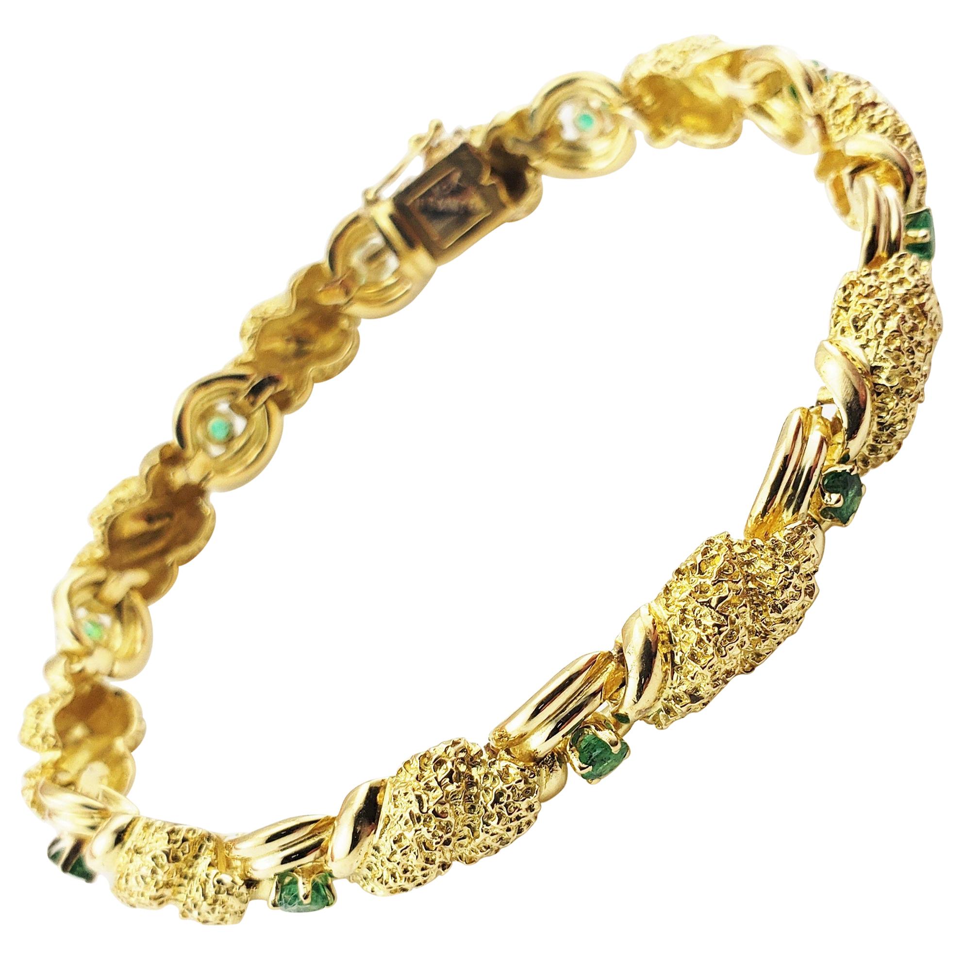 Vintage Tiffany & Co. 18 Karat Yellow Gold and Emerald Bracelet