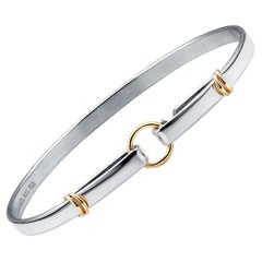 vintage tiffany bangle bracelet Vintage Tiffany Co 18 Karat Yellow Gold and Sterling Silver 2.5 Inch Bangle