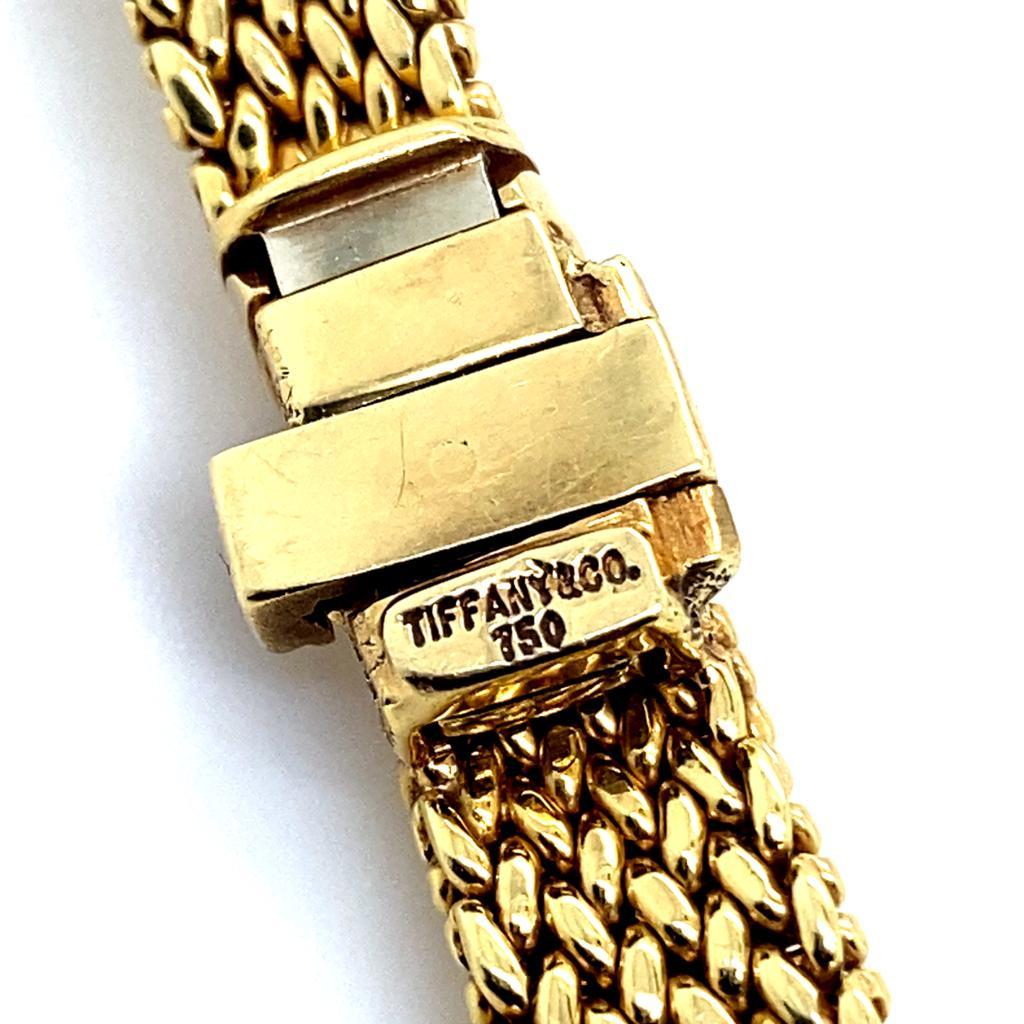Vintage Tiffany & Co 18 Karat Gelbgold Halskette aus Mesh mit Kragen im Angebot 1