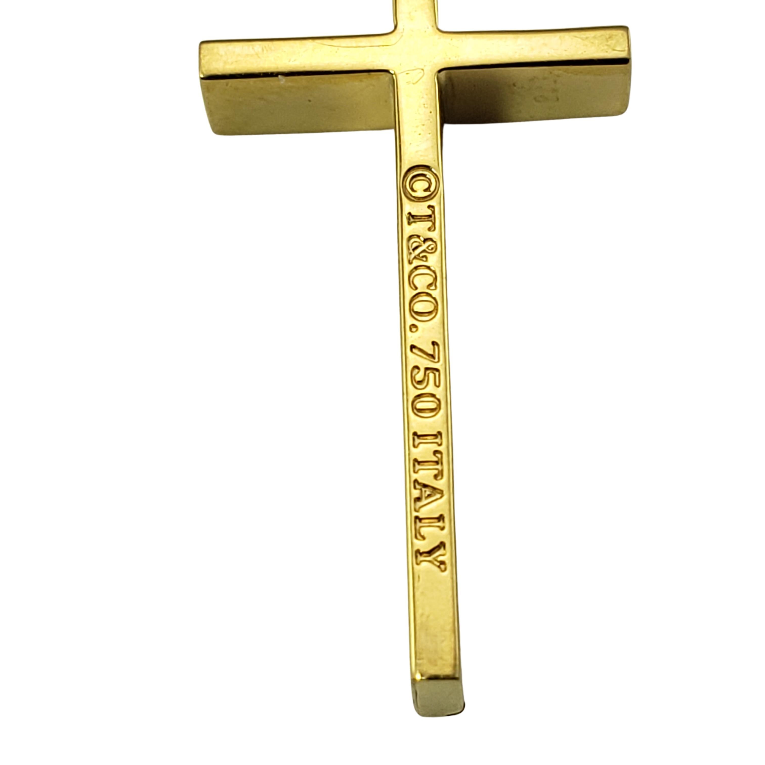 Tiffany & Co. 18 Karat Yellow Gold Cross Pendant In Good Condition In Washington Depot, CT