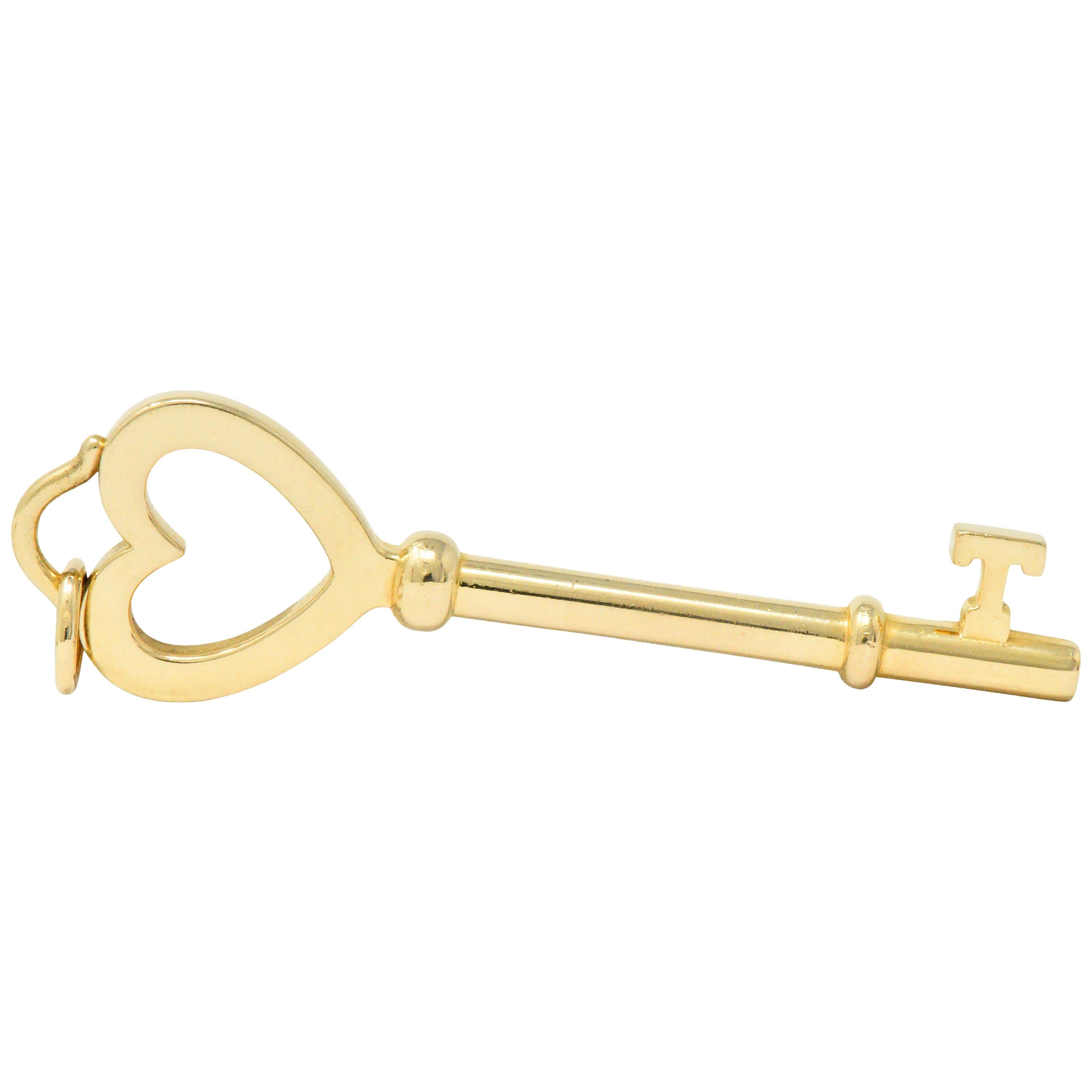 Tiffany & Co. Modern 18 Karat Gold Heart Key Pendant