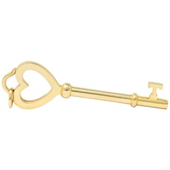 Tiffany & Co. Modern 18 Karat Gold Heart Key Pendant