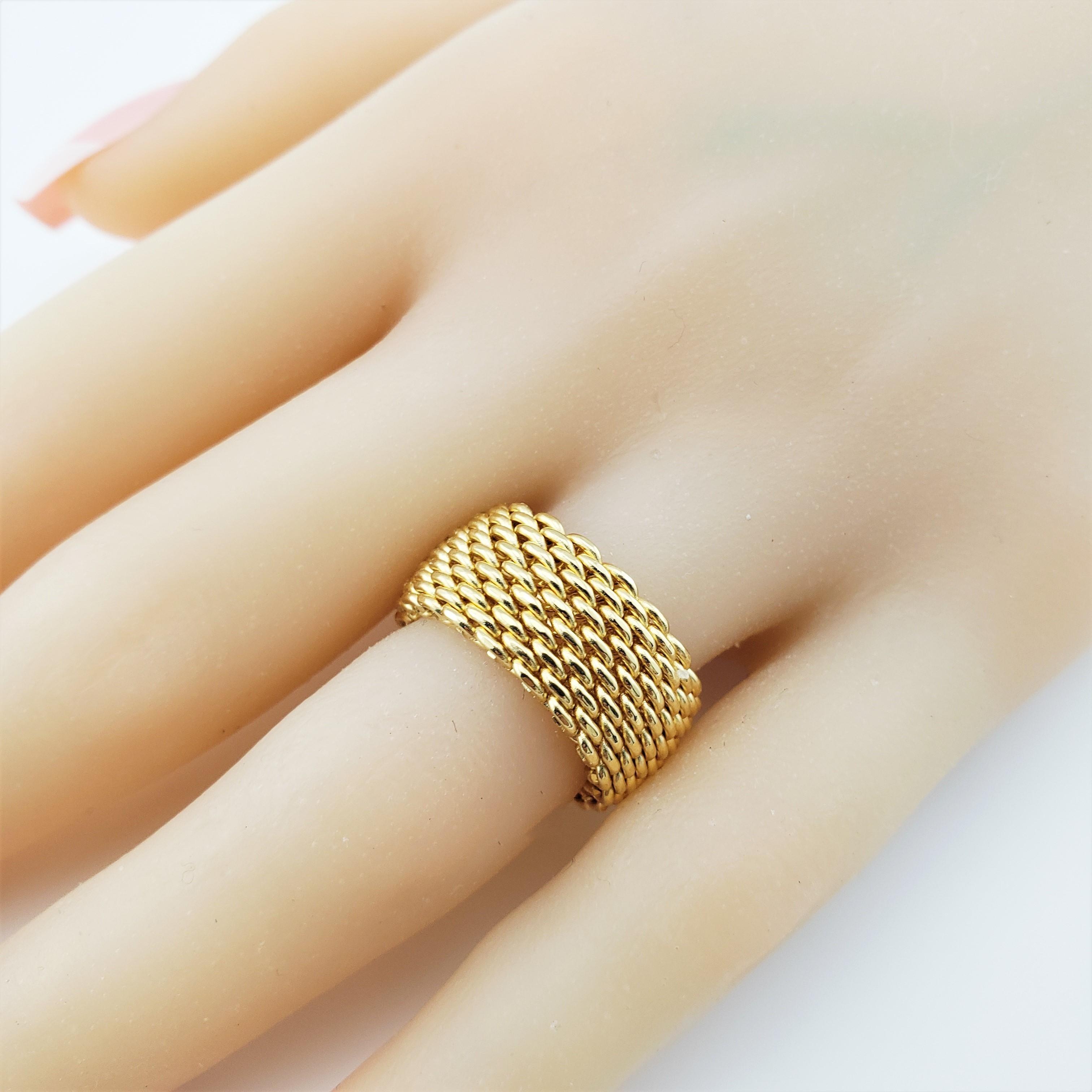 Vintage Tiffany & Co. 18 Karat Yellow Gold Mesh Band Ring 2