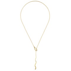 Vintage Tiffany & Co. 18 Karat Yellow Gold Snake Chain Lariat Toggle Necklace