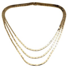 Vintage Tiffany & Co. 18 Karat Gelbgold Dreireihige Vintage-Halskette #17820, Vintage