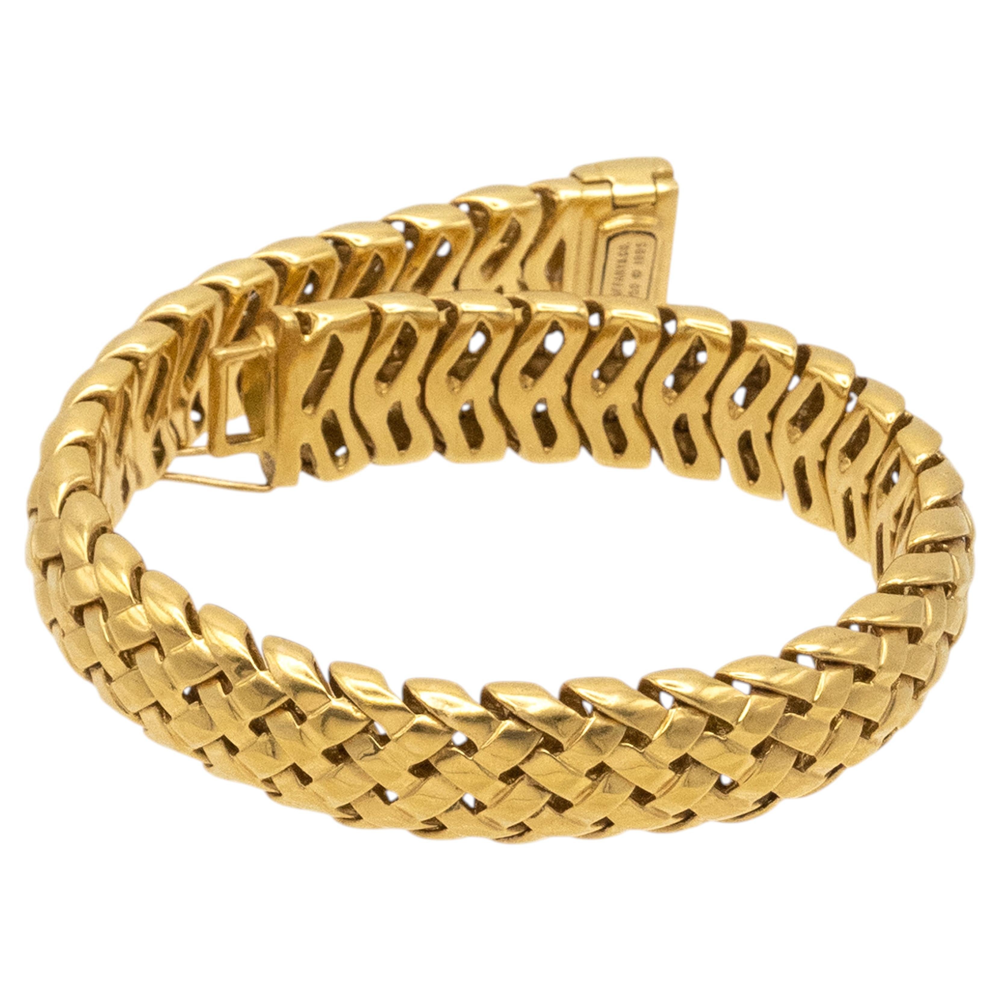 Bracciale vintage Tiffany & Co. in oro giallo 18 carati con maglie intrecciate