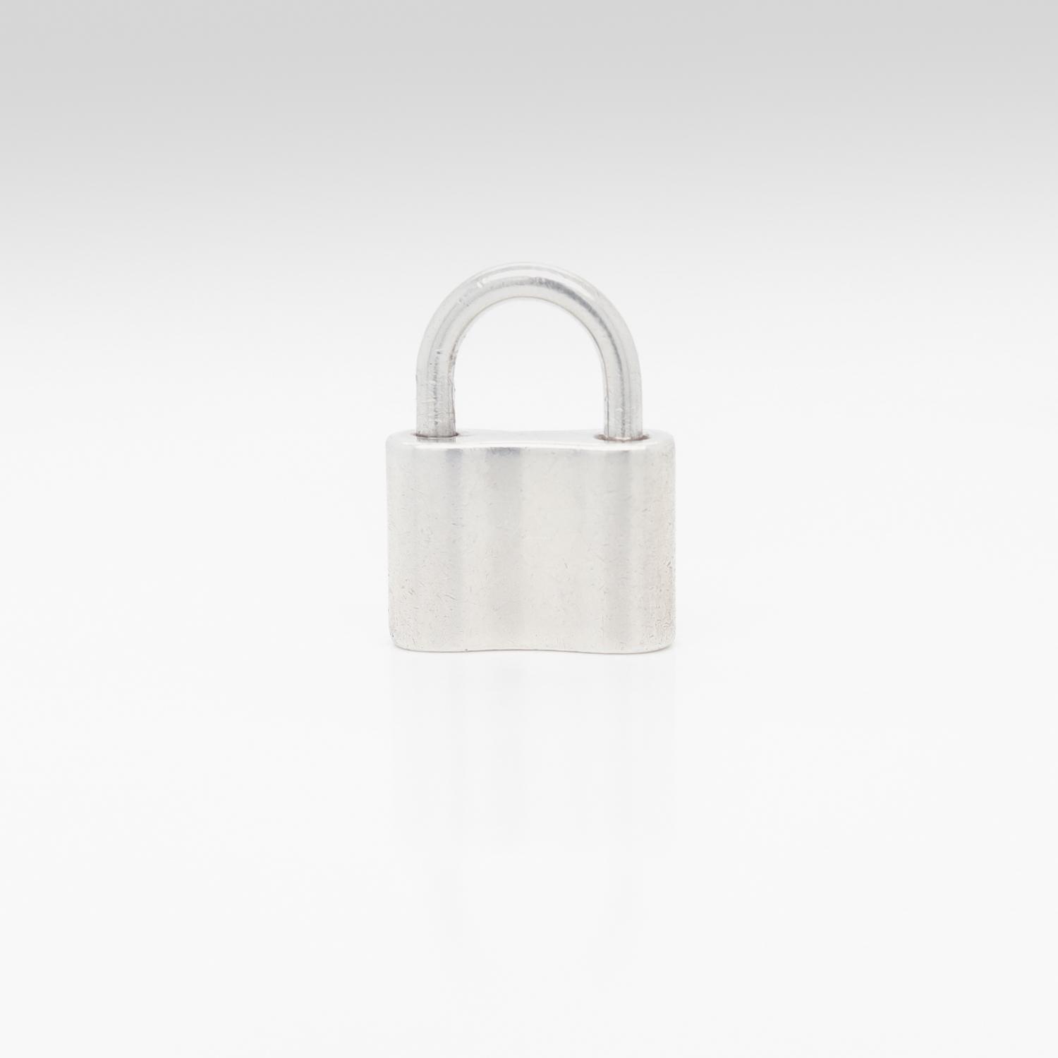 Vintage Tiffany & Co. 1837 Sterling Silver Padlock or Lock Charm / Pendant In Good Condition In Philadelphia, PA