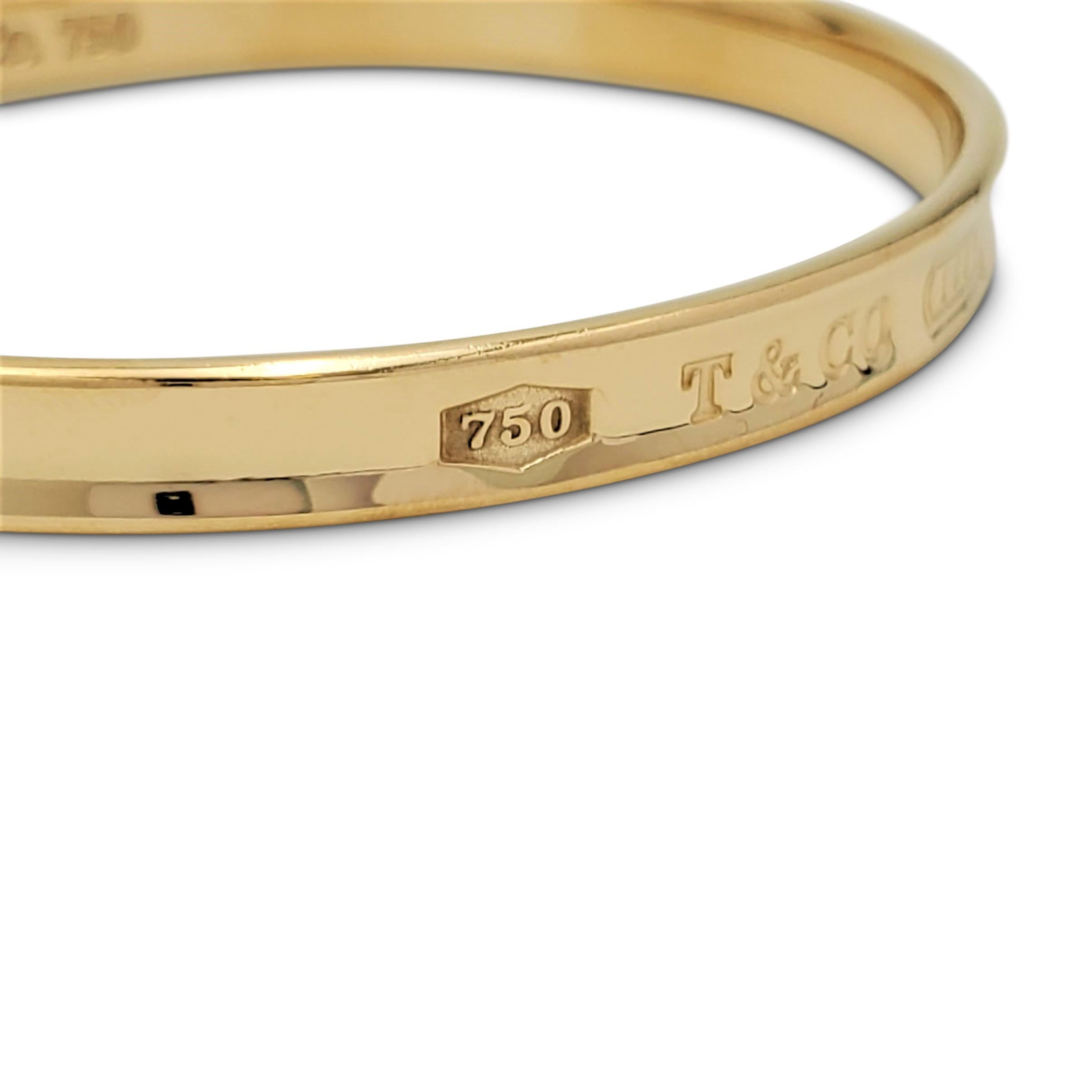 Vintage Tiffany & Co. '1837' Yellow Gold Bangle 1