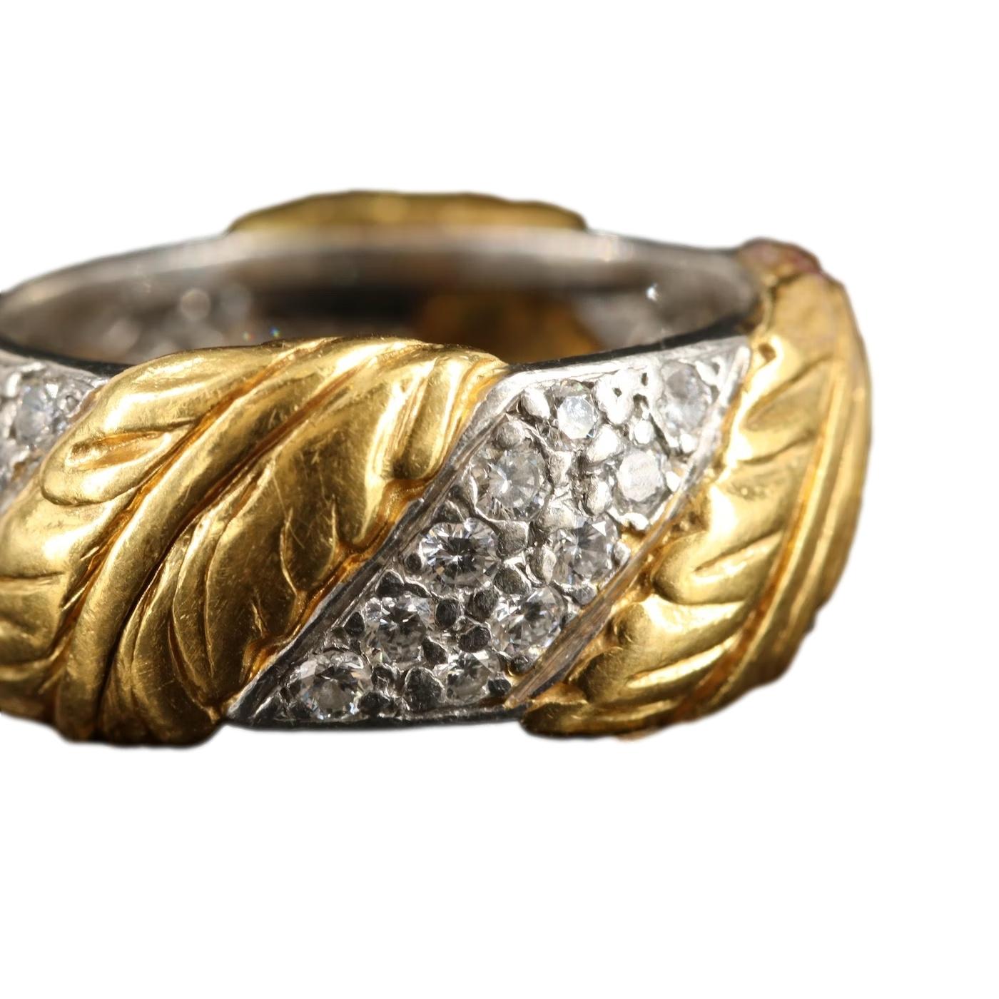 Stunning Vintage Tiffany & Co. 18k Gold & Platinum Diamond Ring

Brand/Designer:	Tiffany & Co.
Style:	Vintage
Materials:	18K Gold, Platinum
Ring Size:	5.00
Hallmarks:	© TIFFANY & Co. 750 PT950
Total Weight (grams):	9.90
Additional Information:	Band