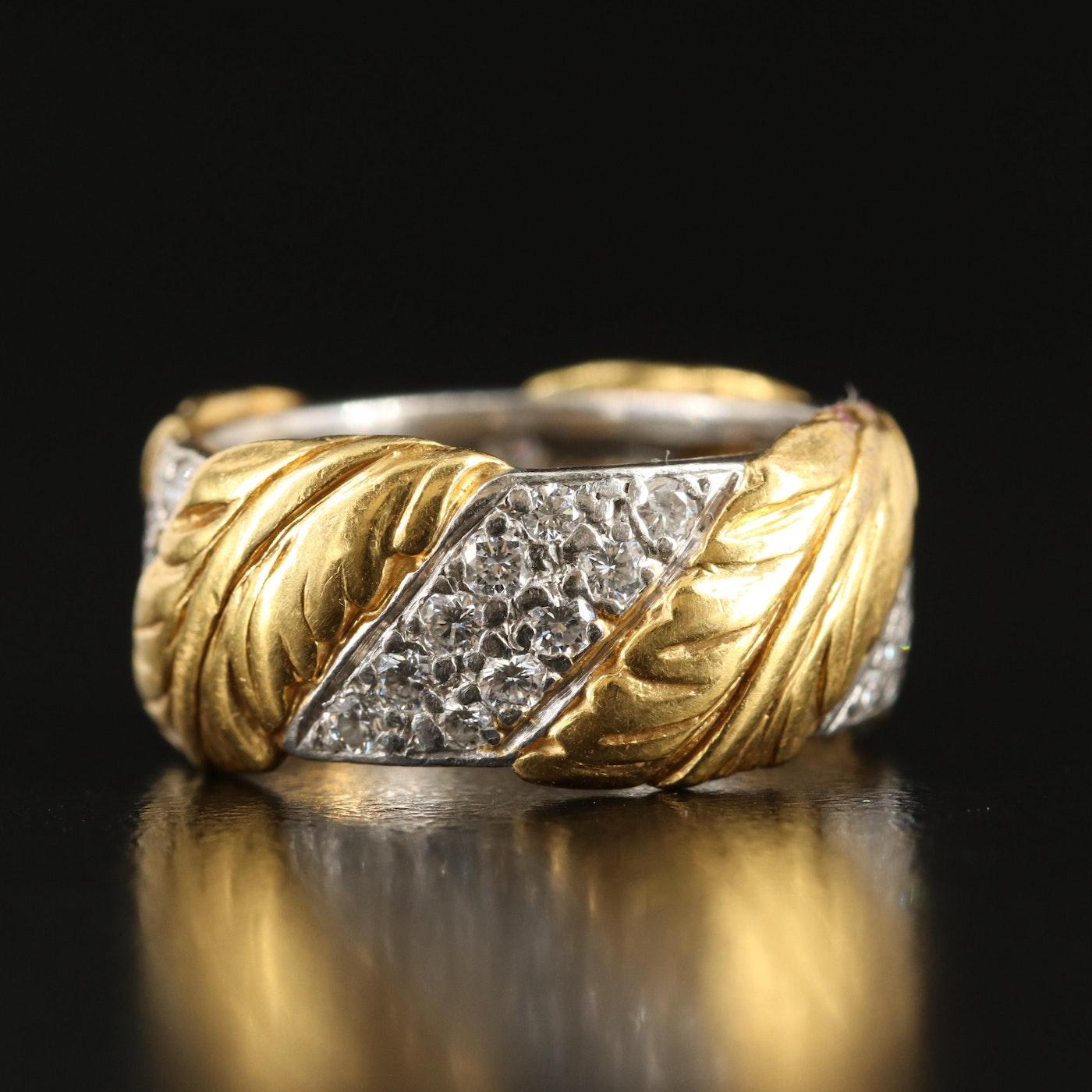 Vintage Tiffany & Co. 18K et Platine 0.82 ctw Diamond Ring Band Pour femmes en vente