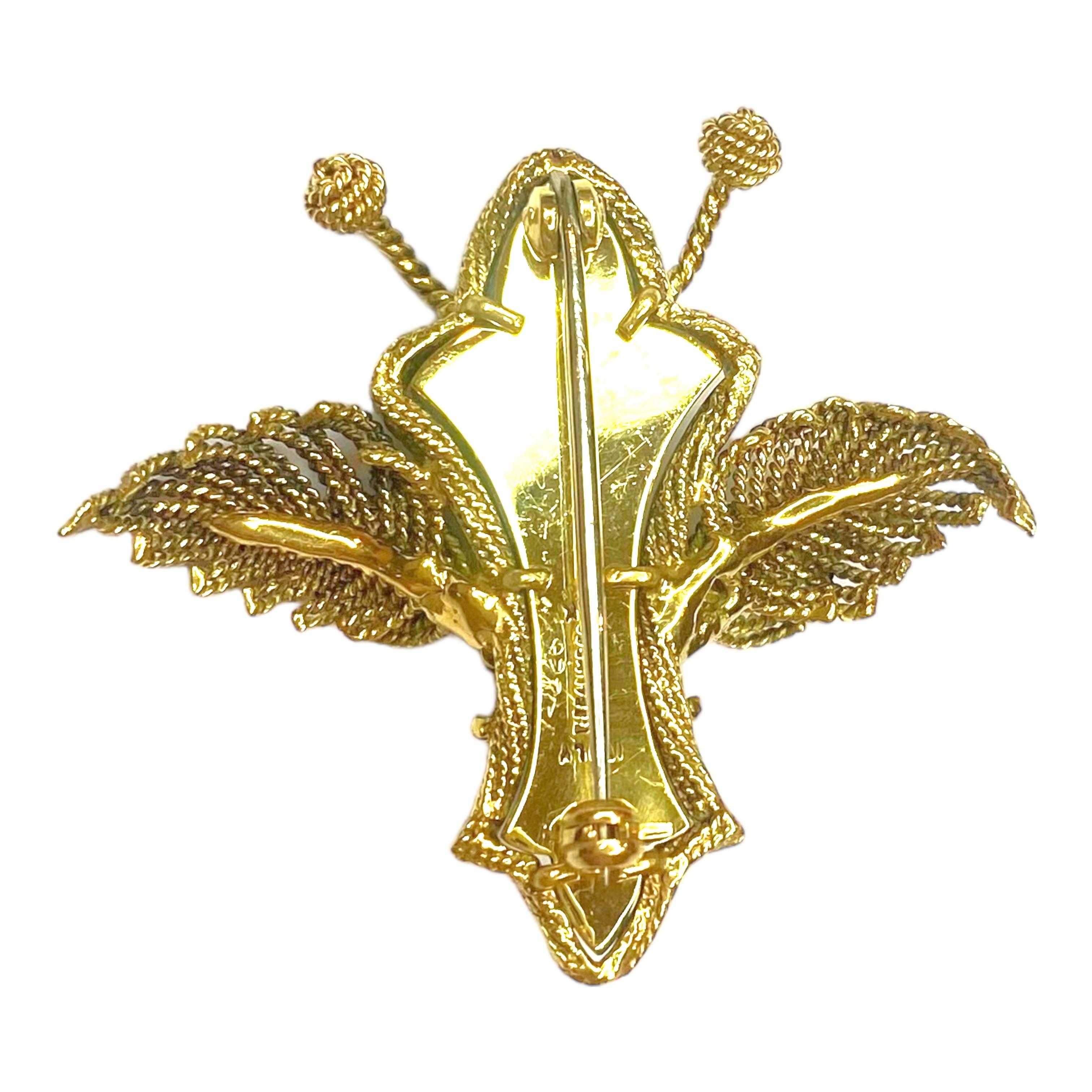 Vintage Tiffany & Co. 18K Aventurine Insect Brooch For Sale 2