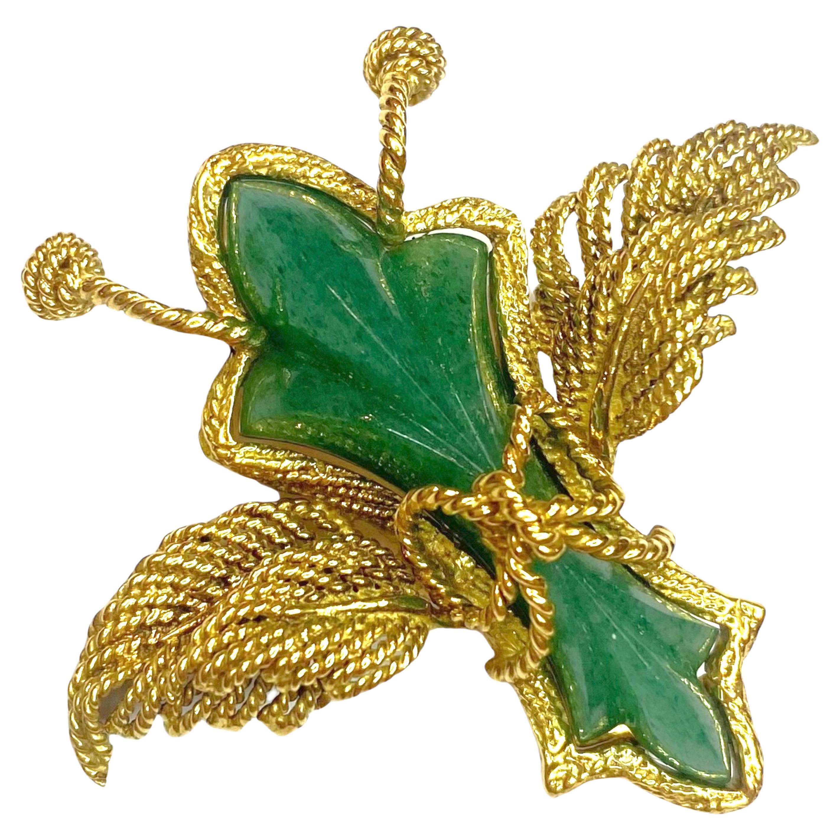 Vintage Tiffany & Co. 18K Aventurine Insect Brooch