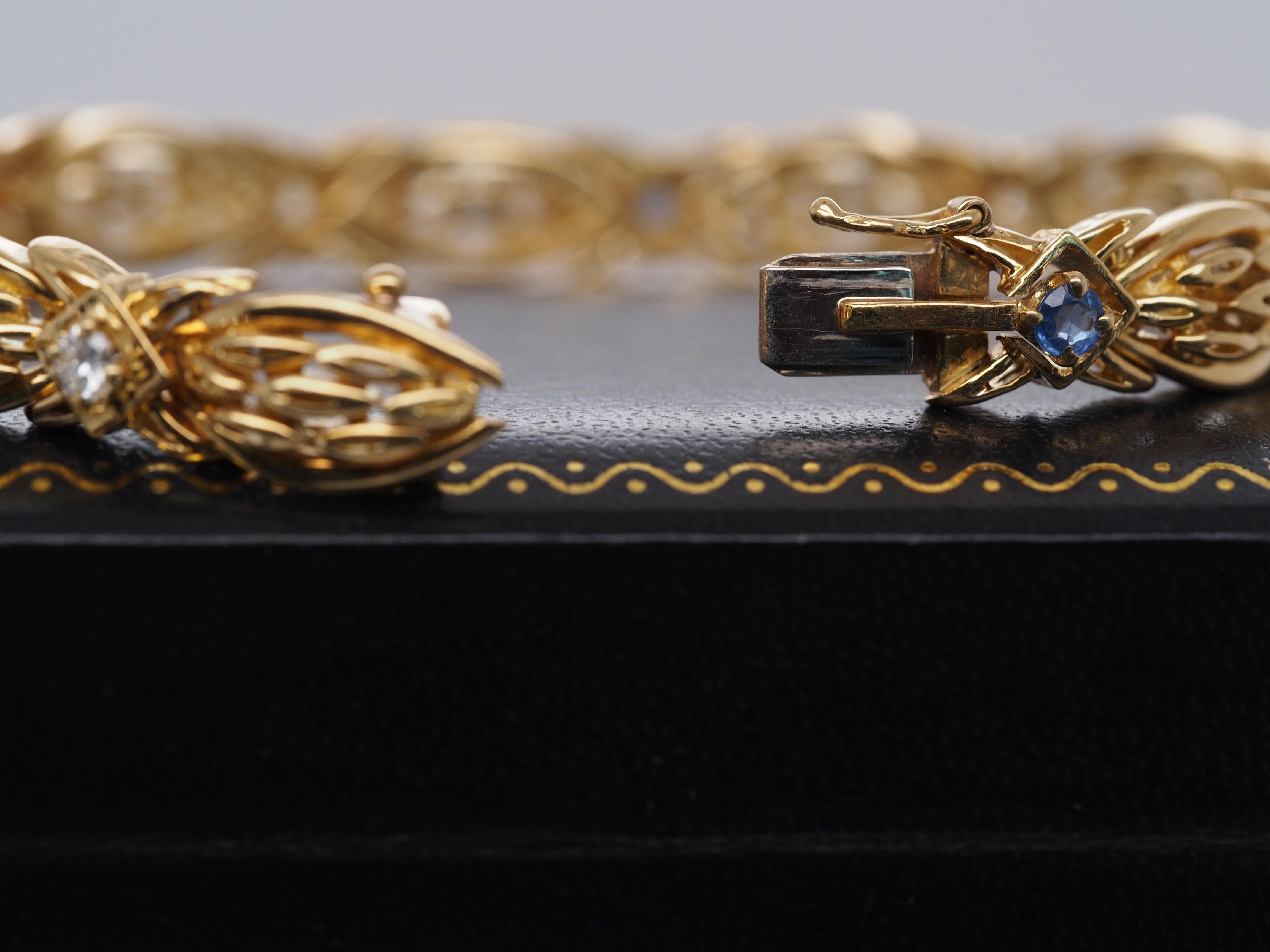Vintage Tiffany & Co 18k Diamond and Sapphire Bracelet 1