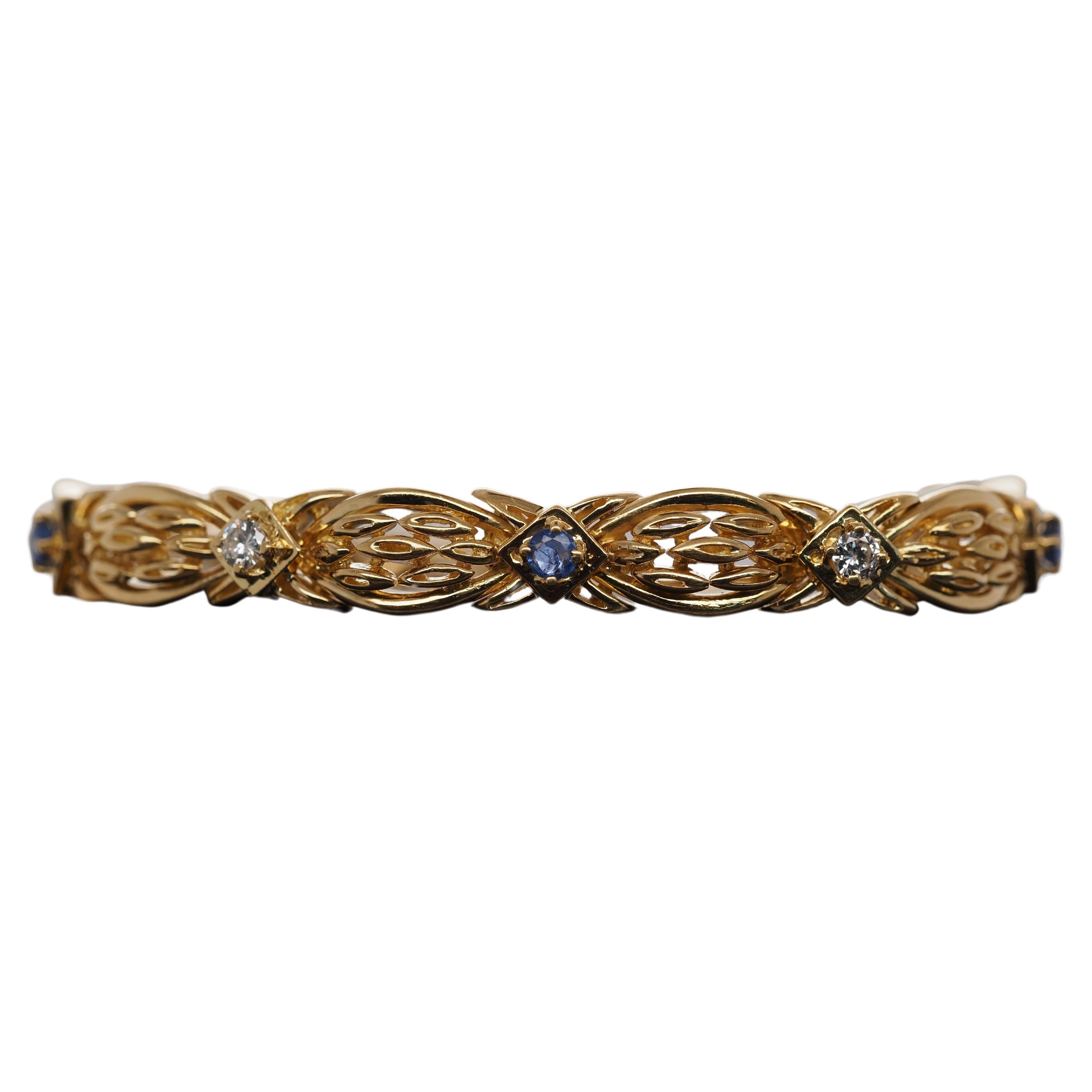 Vintage Tiffany & Co 18k Diamond and Sapphire Bracelet