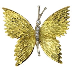 Vintage Tiffany & Co. 18K Diamond Butterfly Pendant
