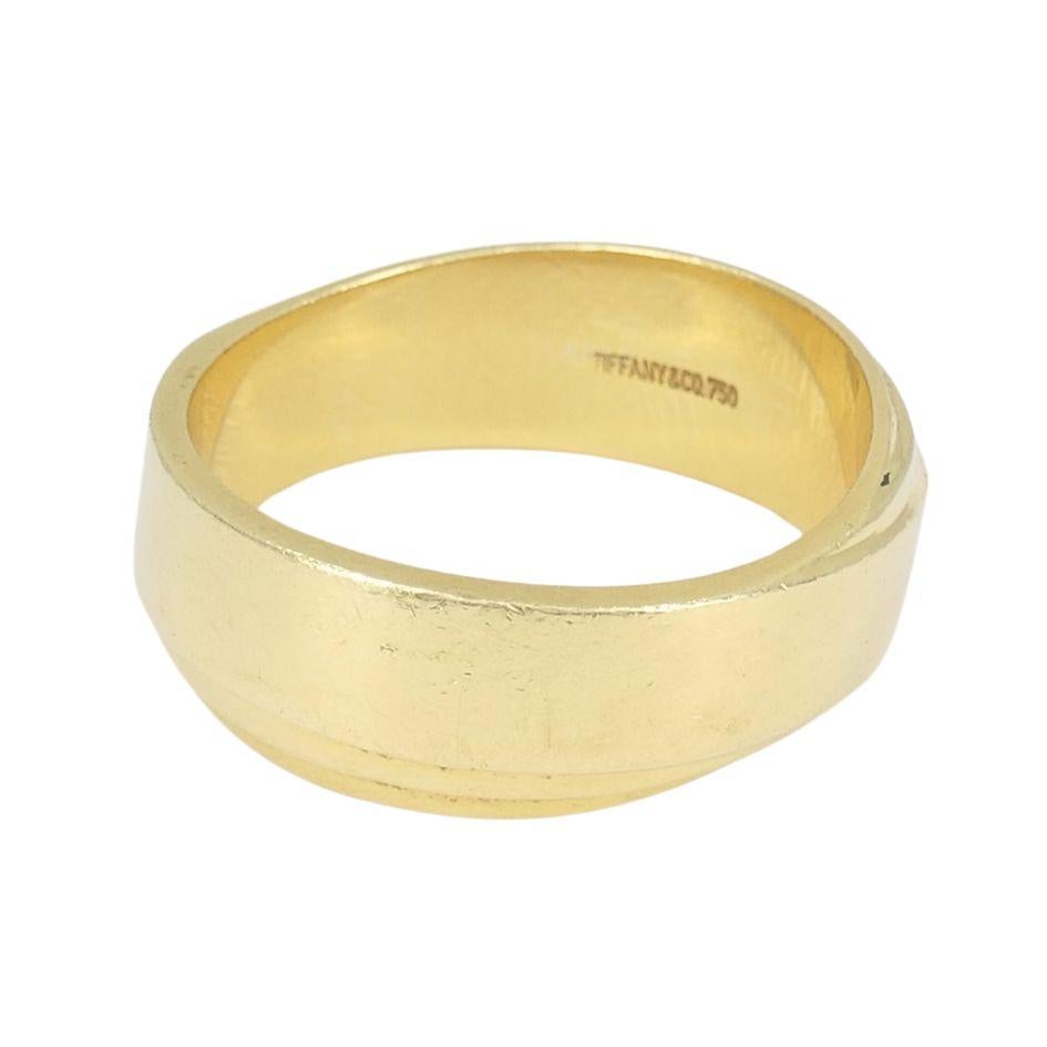 Vintage Tiffany & Co. 18k Gold Band Ring sz 9.75 For Sale 2