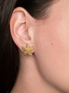 Vintage Tiffany & Co. 18K Gold Bumpy Starfish Stud Earrings Nautical