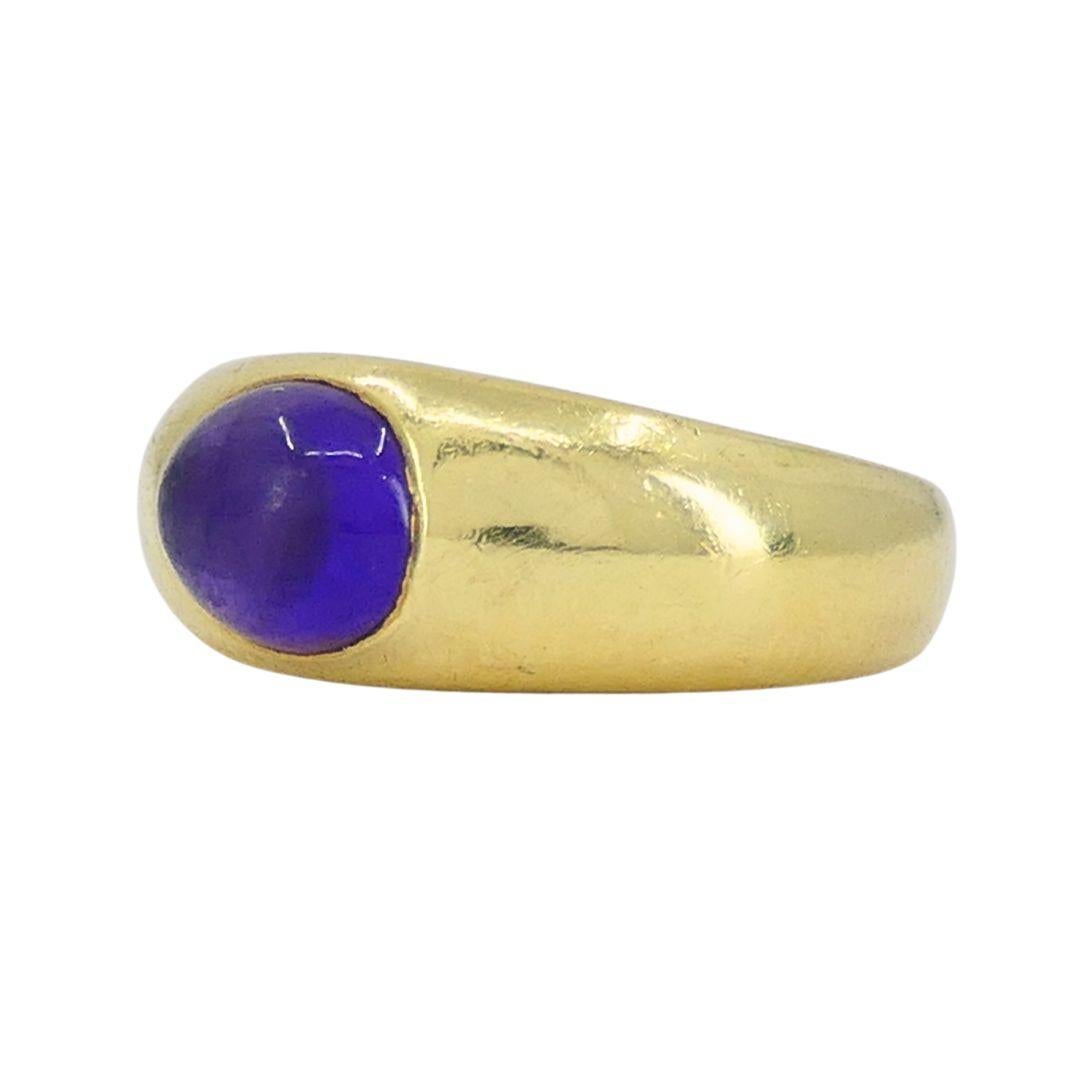 Cabochon Vintage Tiffany & Co. Anello con ametista cabochon in oro 18k in vendita