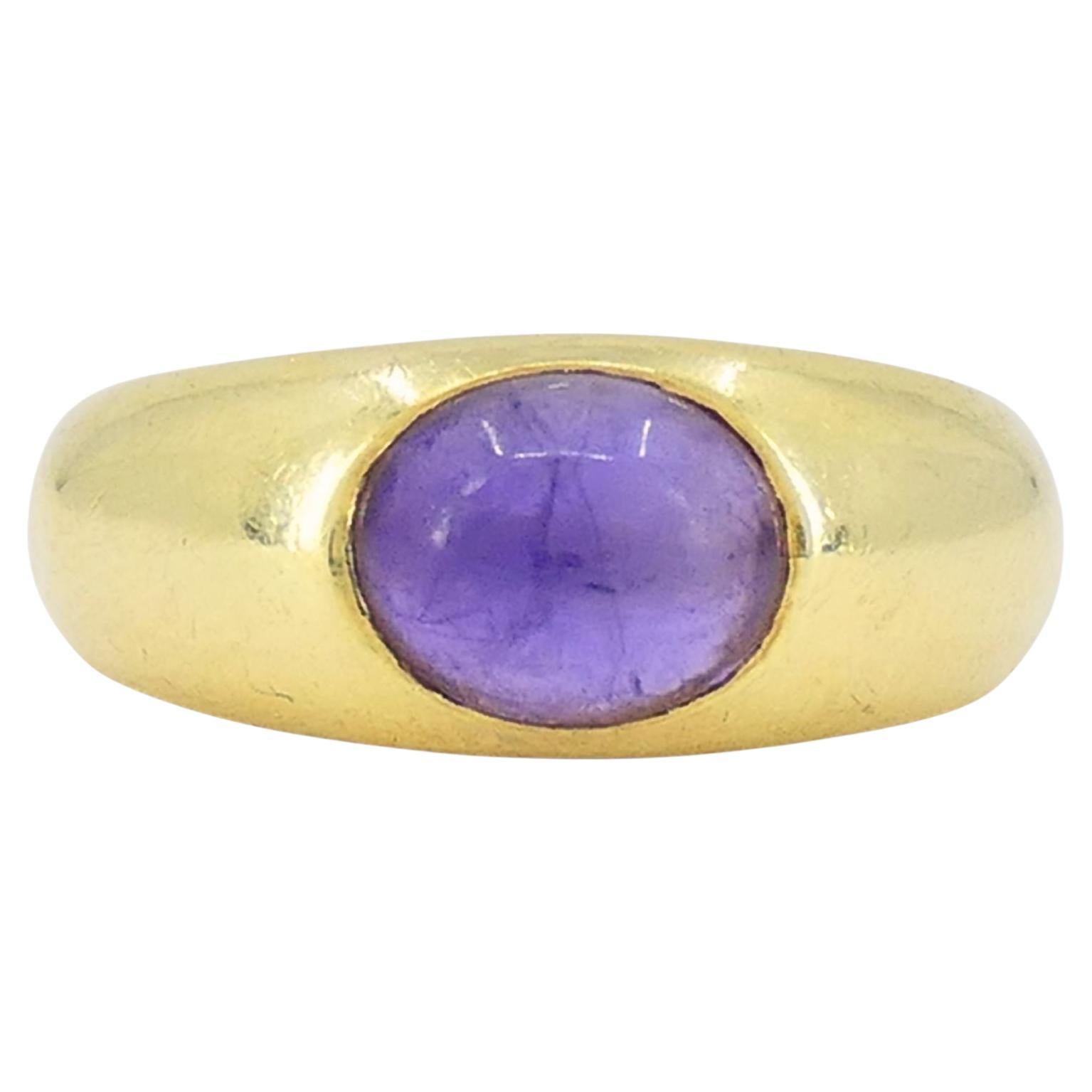 Vintage Tiffany & Co. Anello con ametista cabochon in oro 18k in vendita