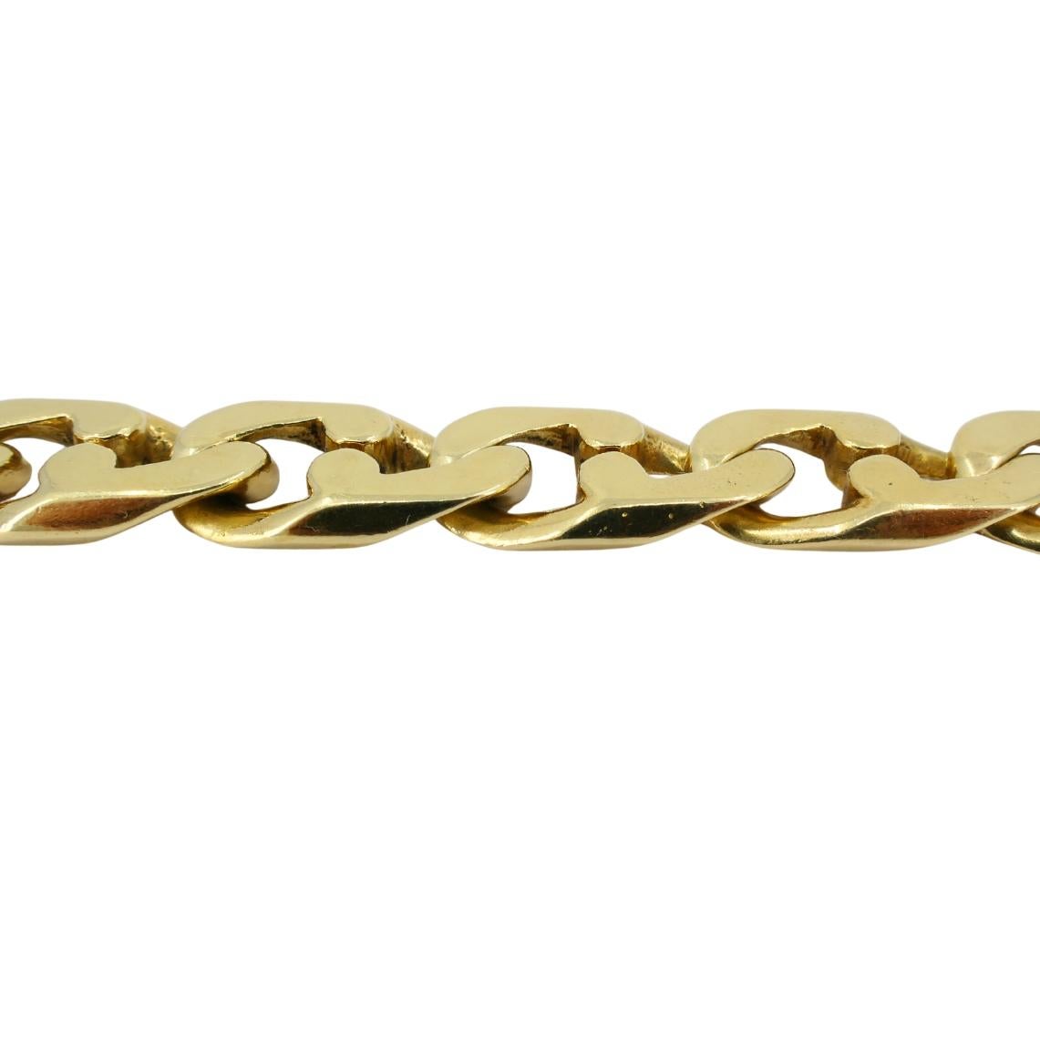 Vintage Tiffany & Co. Pulsera de cadena de oro de 18 quilates de eslabón plano en venta 6