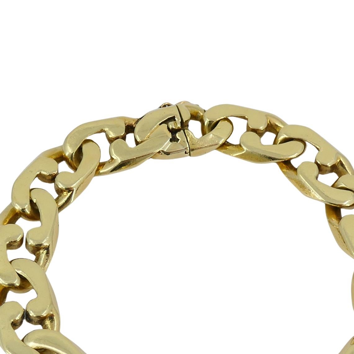 Femenino o masculino Vintage Tiffany & Co. Pulsera de cadena de oro de 18 quilates de eslabón plano en venta