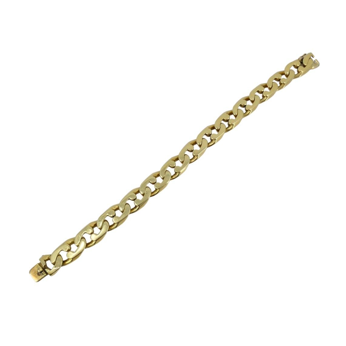 Vintage Tiffany & Co. Pulsera de cadena de oro de 18 quilates de eslabón plano en venta 2
