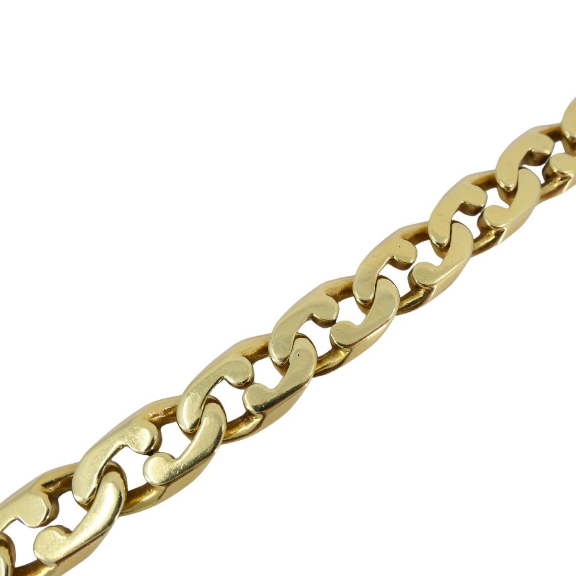 Vintage Tiffany & Co. Pulsera de cadena de oro de 18 quilates de eslabón plano en venta 3