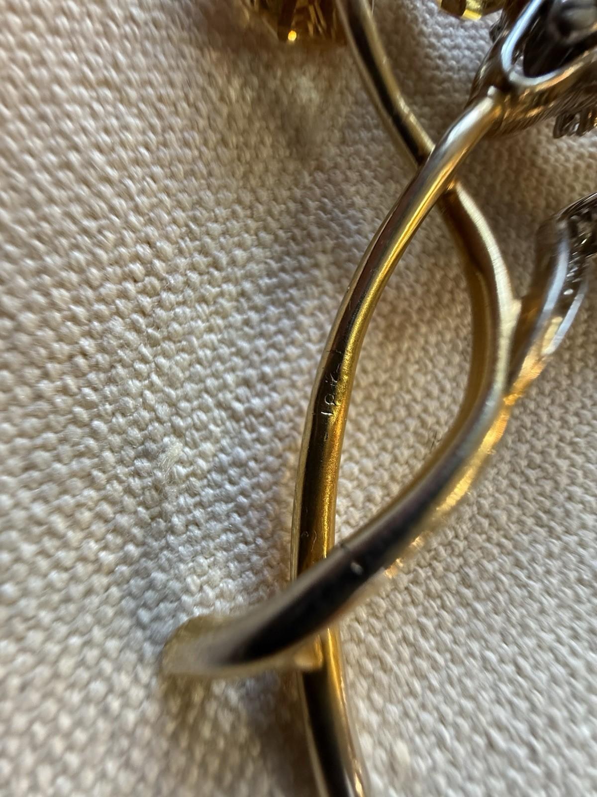 Vintage Tiffany & Co. 18K Gold, Diamond, and Citrine Flower Brooch For Sale 3