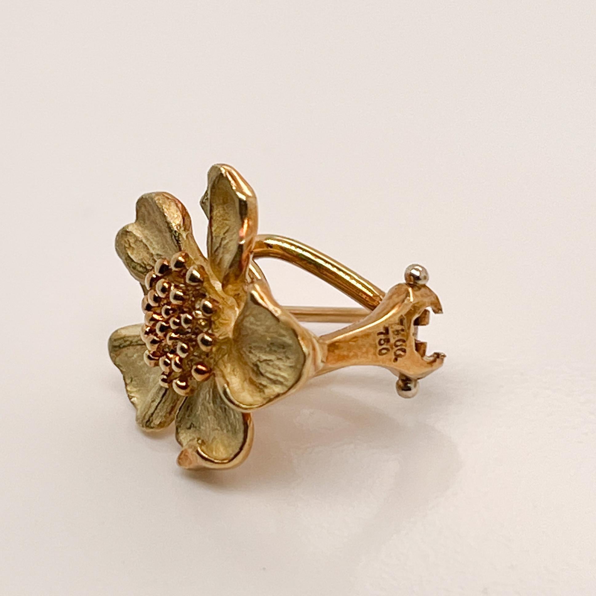 Vintage Tiffany & Co. 18K Gold Dogwood Flower Earrings 6