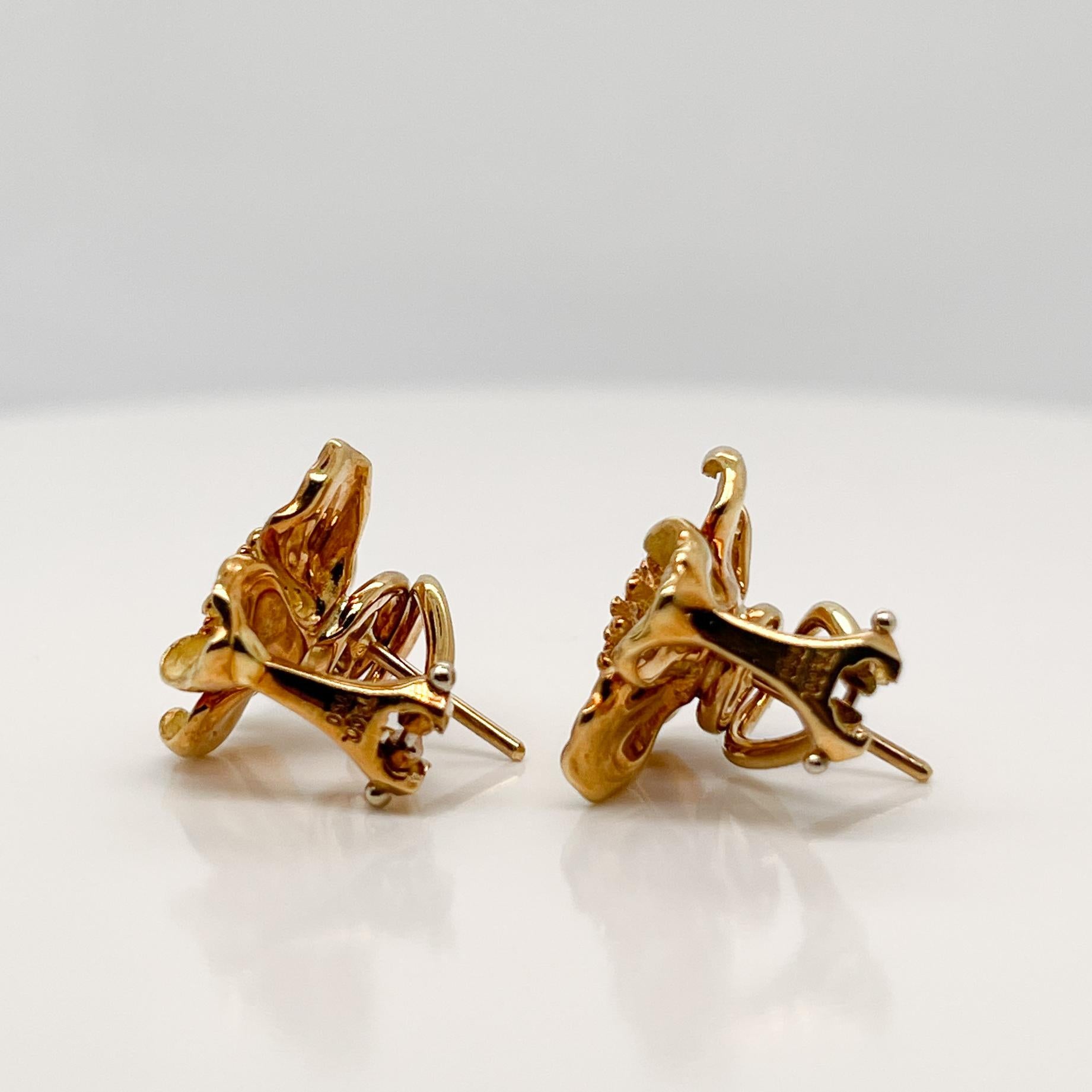 18k gold flower earrings