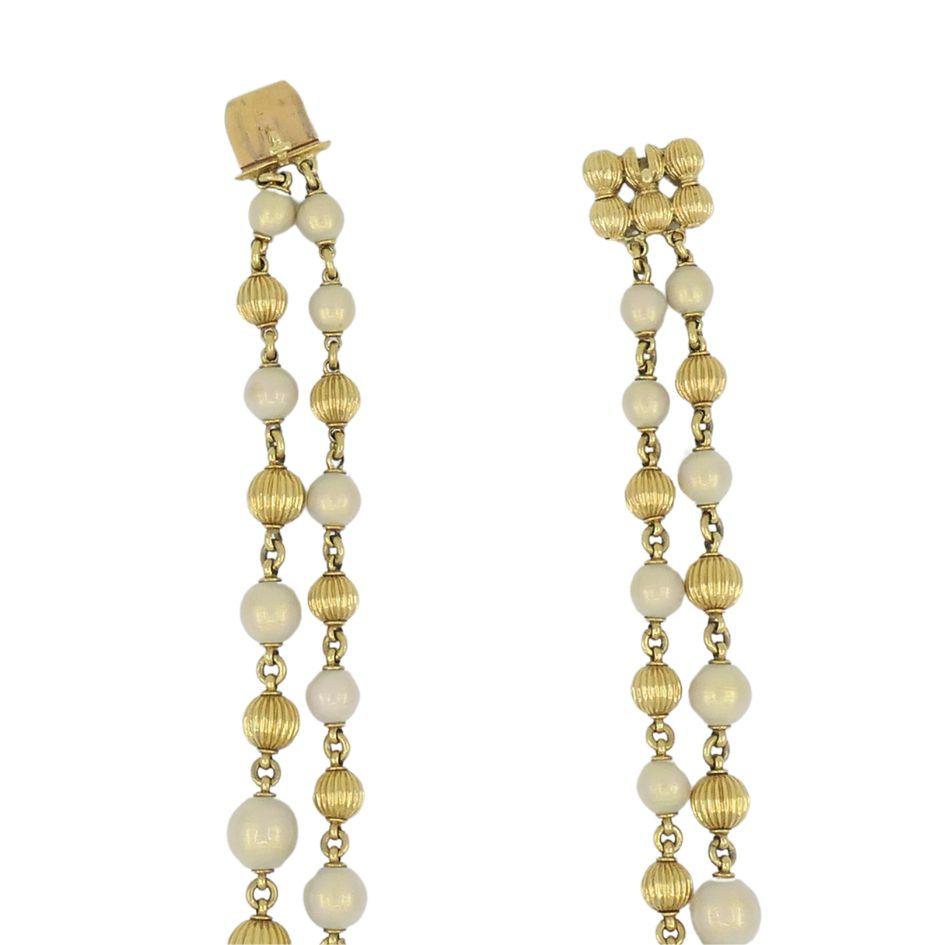 Vintage Tiffany & Co. Collana con perline e smalto d'oro 18k In condizioni buone in vendita a Beverly Hills, CA
