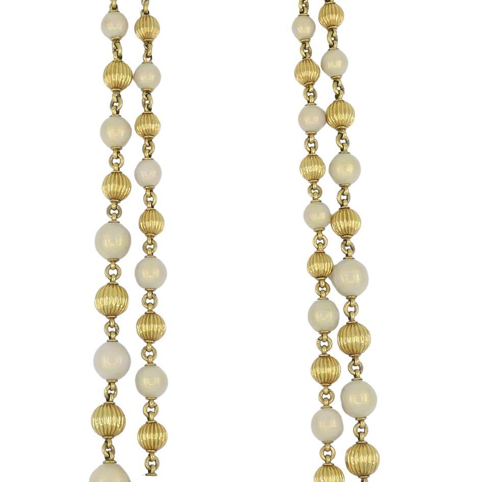 Donna Vintage Tiffany & Co. Collana con perline e smalto d'oro 18k in vendita