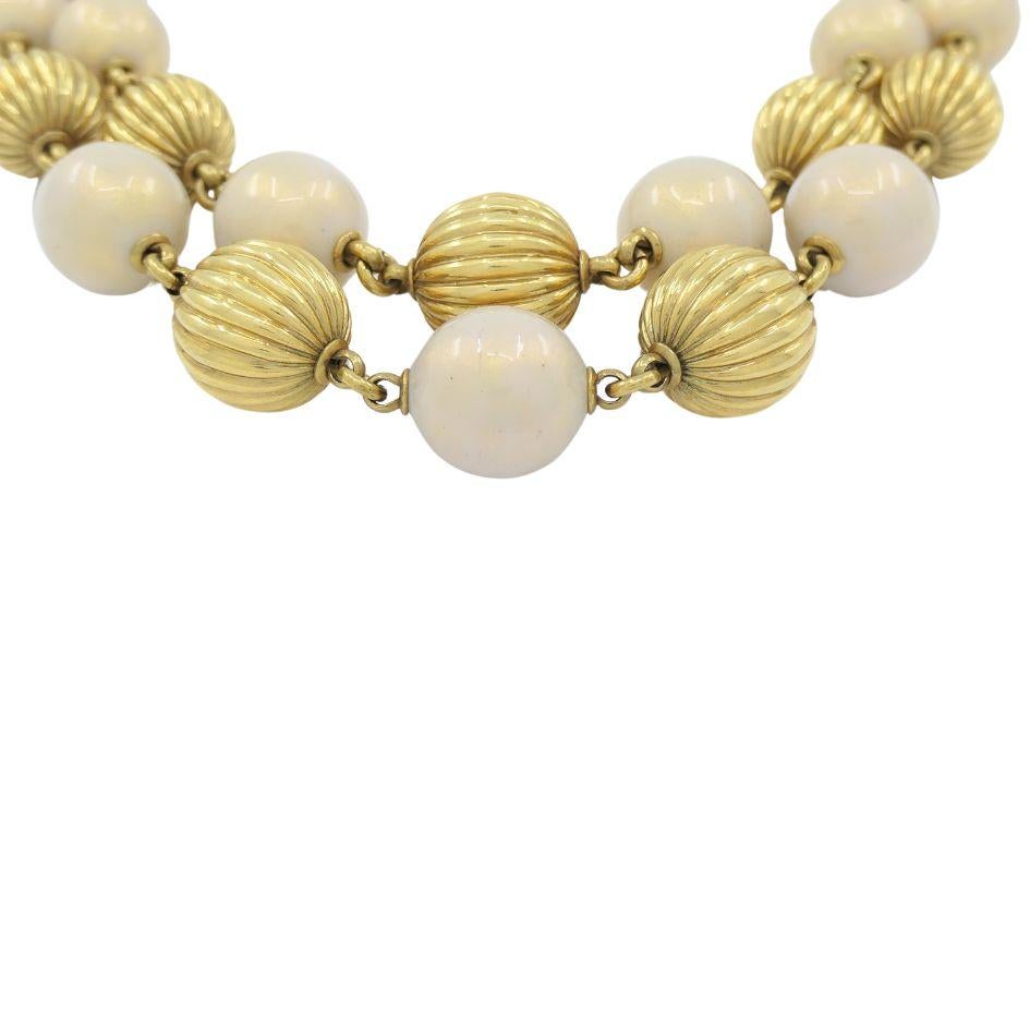Vintage Tiffany & Co. Collana con perline e smalto d'oro 18k in vendita 3