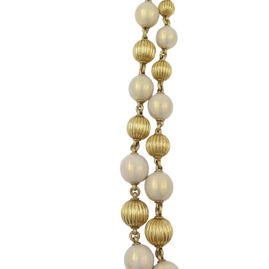 Vintage Tiffany & Co. Collana con perline e smalto d'oro 18k in vendita 5