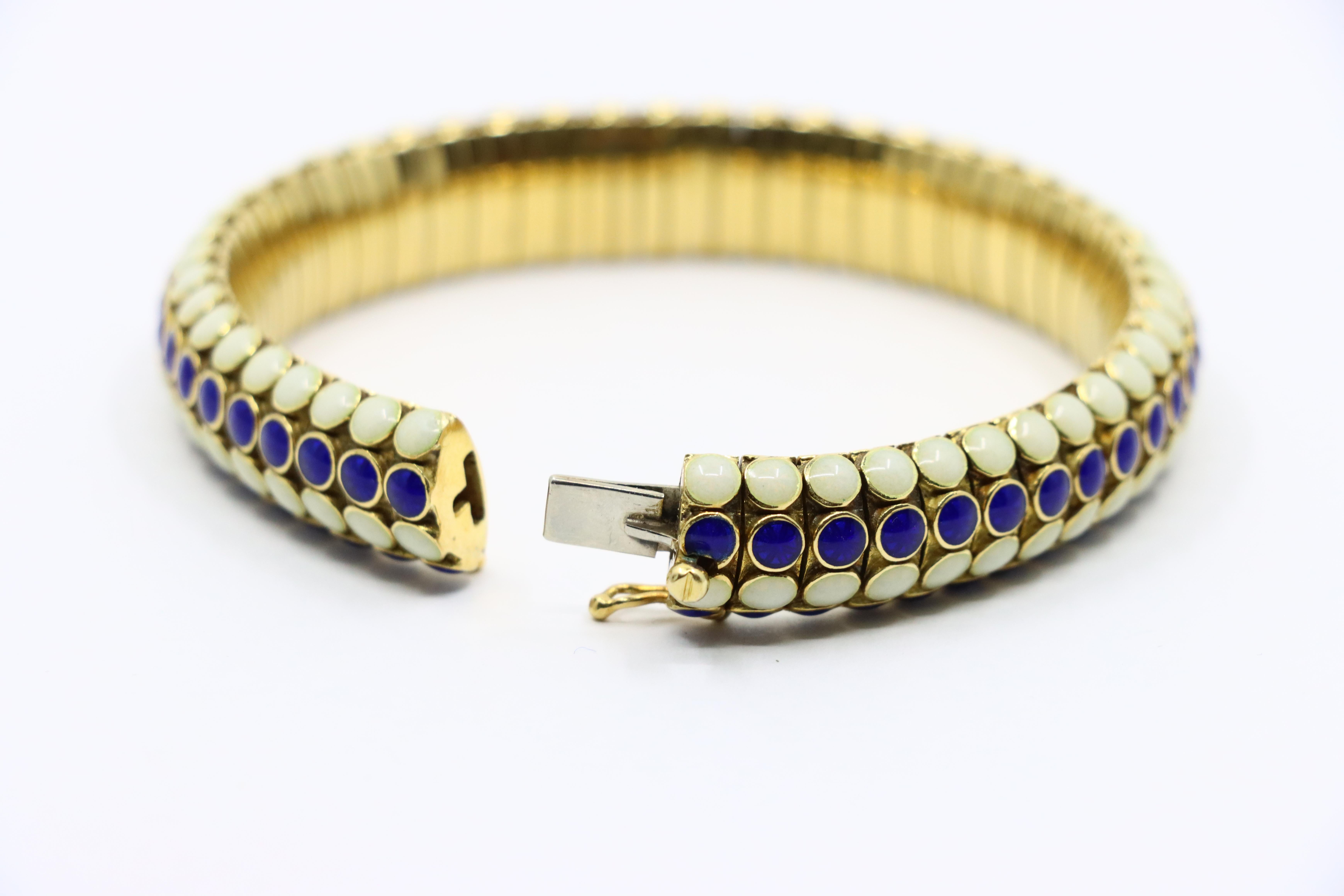 Bracciale vintage con smalto in oro 18 carati di Tiffany & Co. in vendita 9
