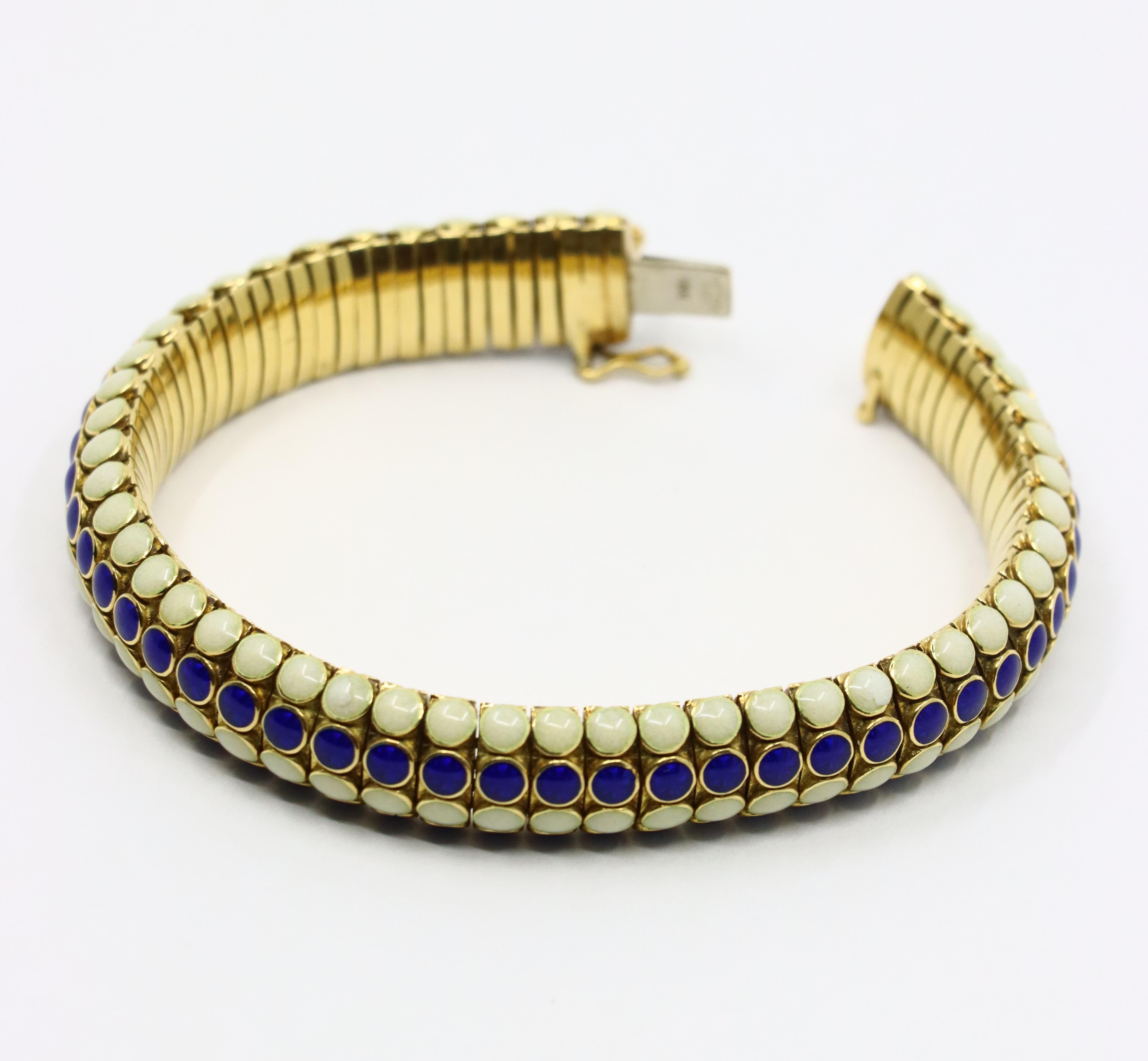 Bracciale vintage con smalto in oro 18 carati di Tiffany & Co. in vendita 12