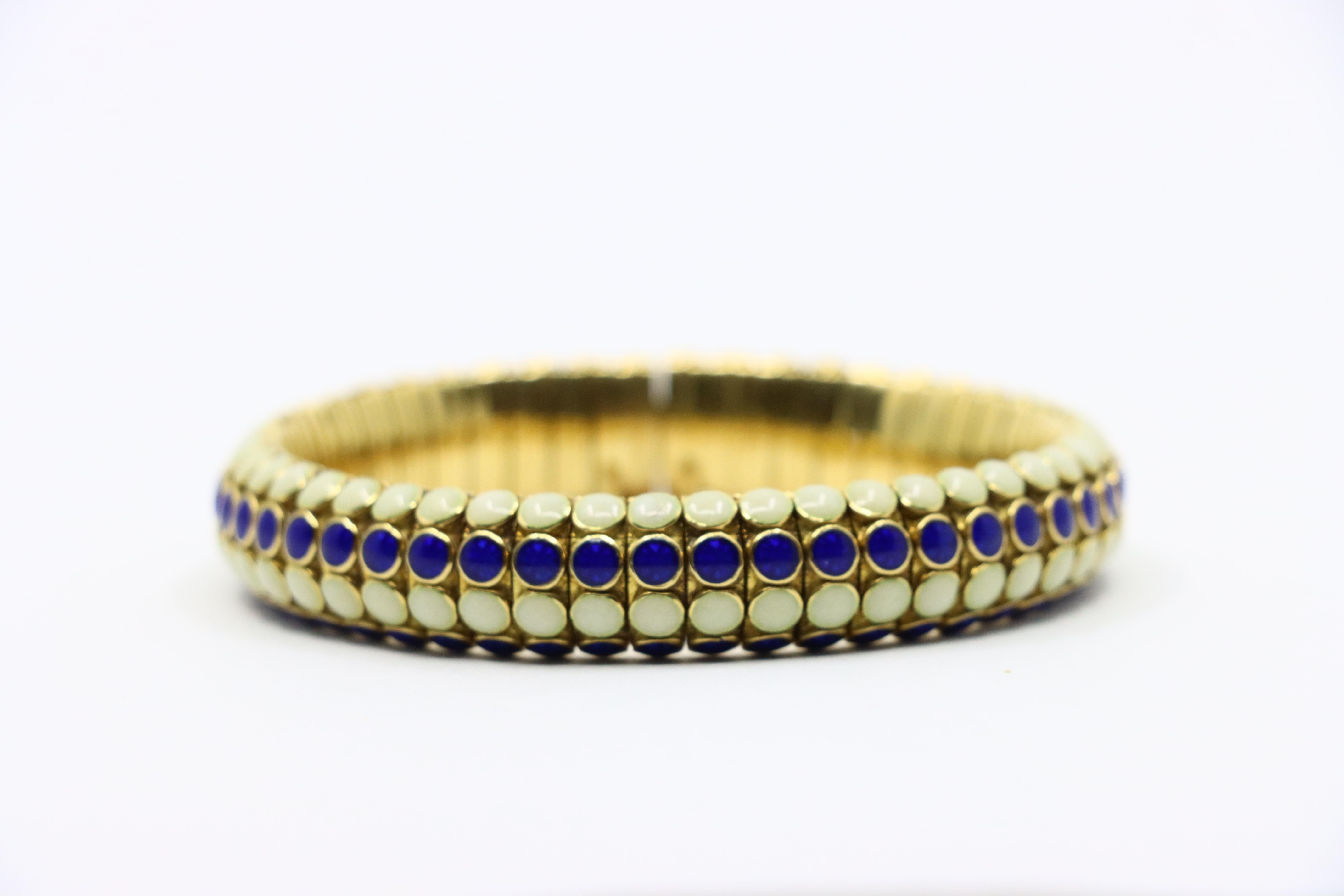 Bracciale vintage con smalto in oro 18 carati di Tiffany & Co. In condizioni buone in vendita a Flushing, NY
