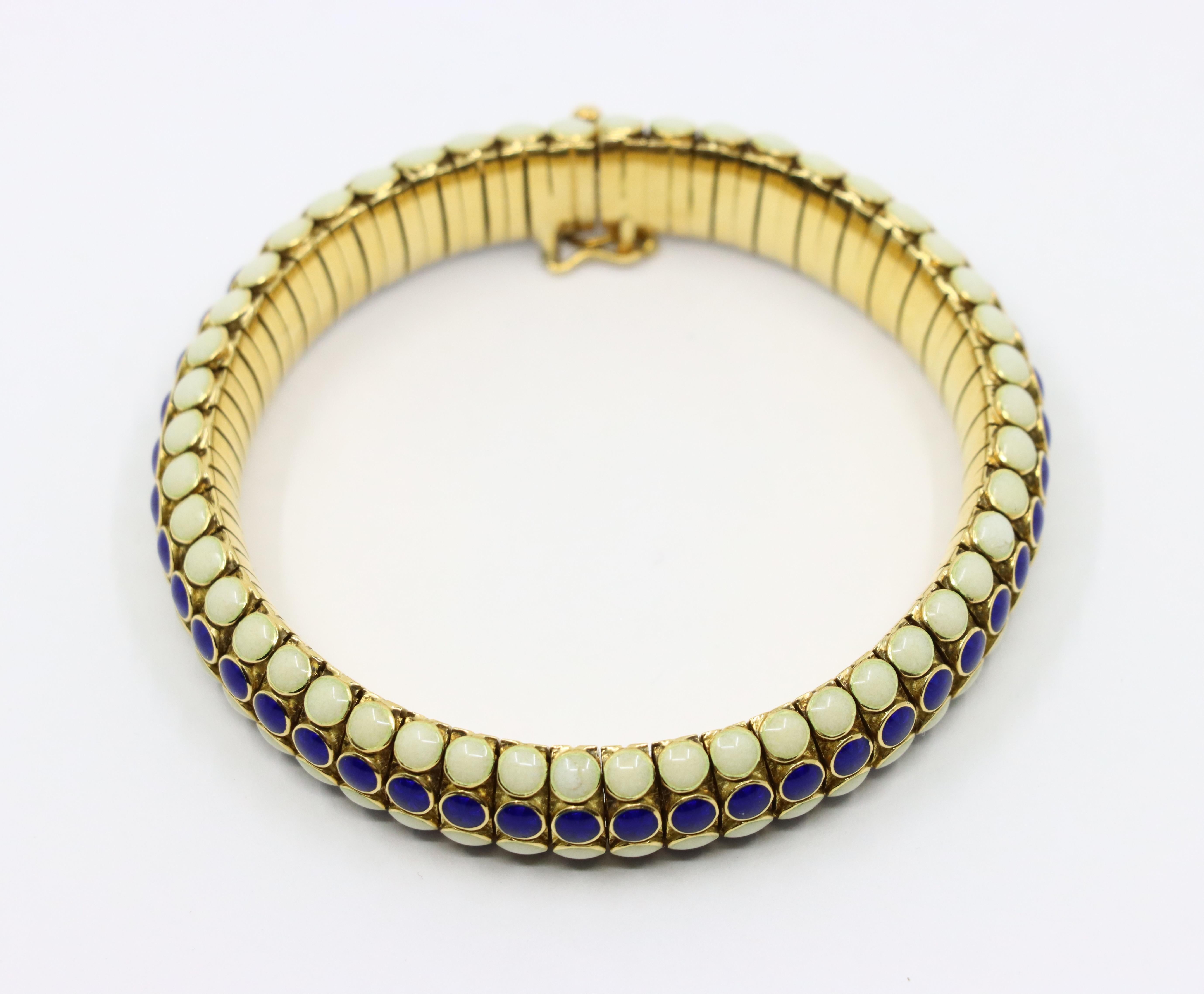 Bracciale vintage con smalto in oro 18 carati di Tiffany & Co. in vendita 3