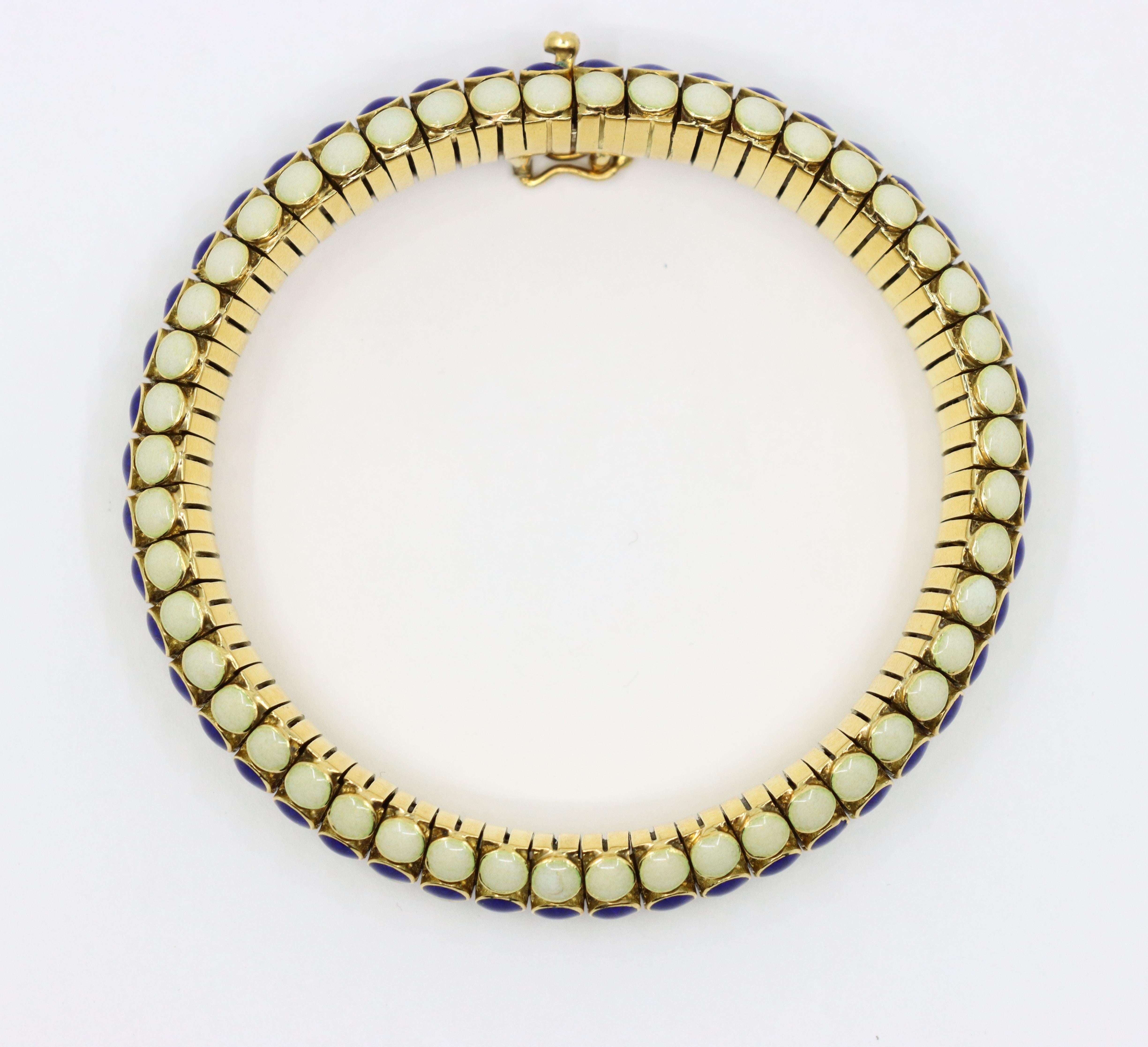 Bracciale vintage con smalto in oro 18 carati di Tiffany & Co. in vendita 4