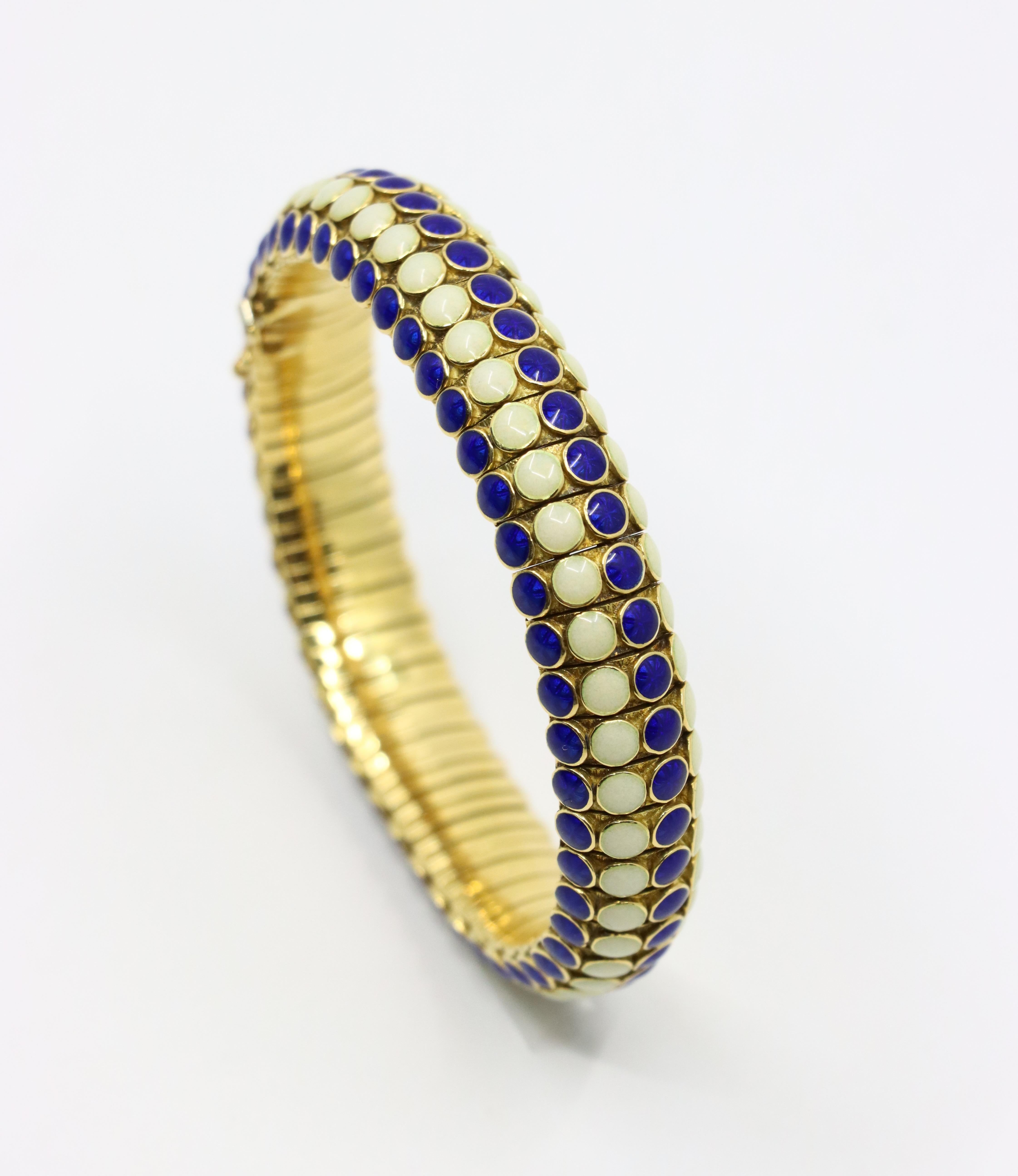 Bracciale vintage con smalto in oro 18 carati di Tiffany & Co. in vendita 5