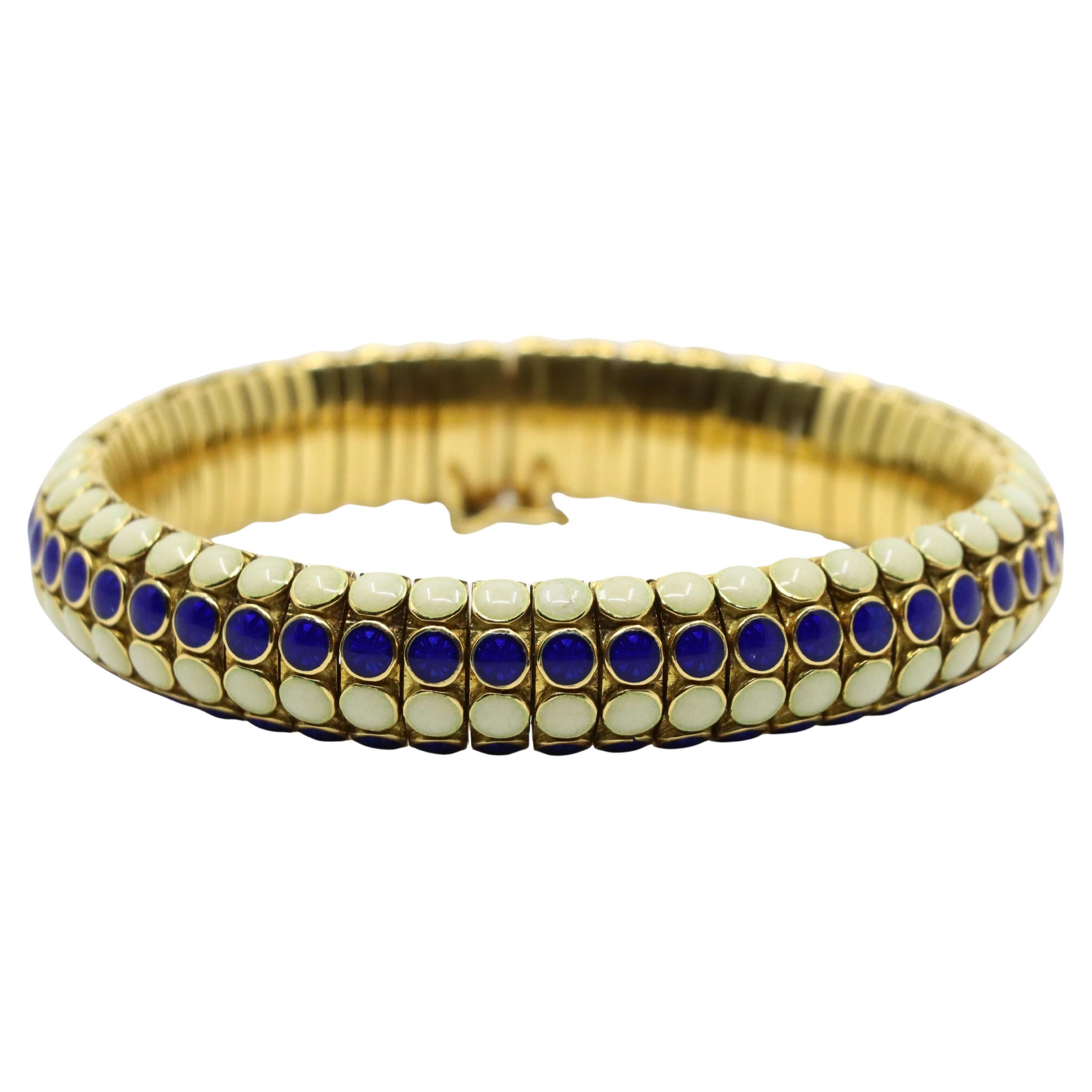 Vintage Tiffany & Co. 18K Gold Enamel Bracelet